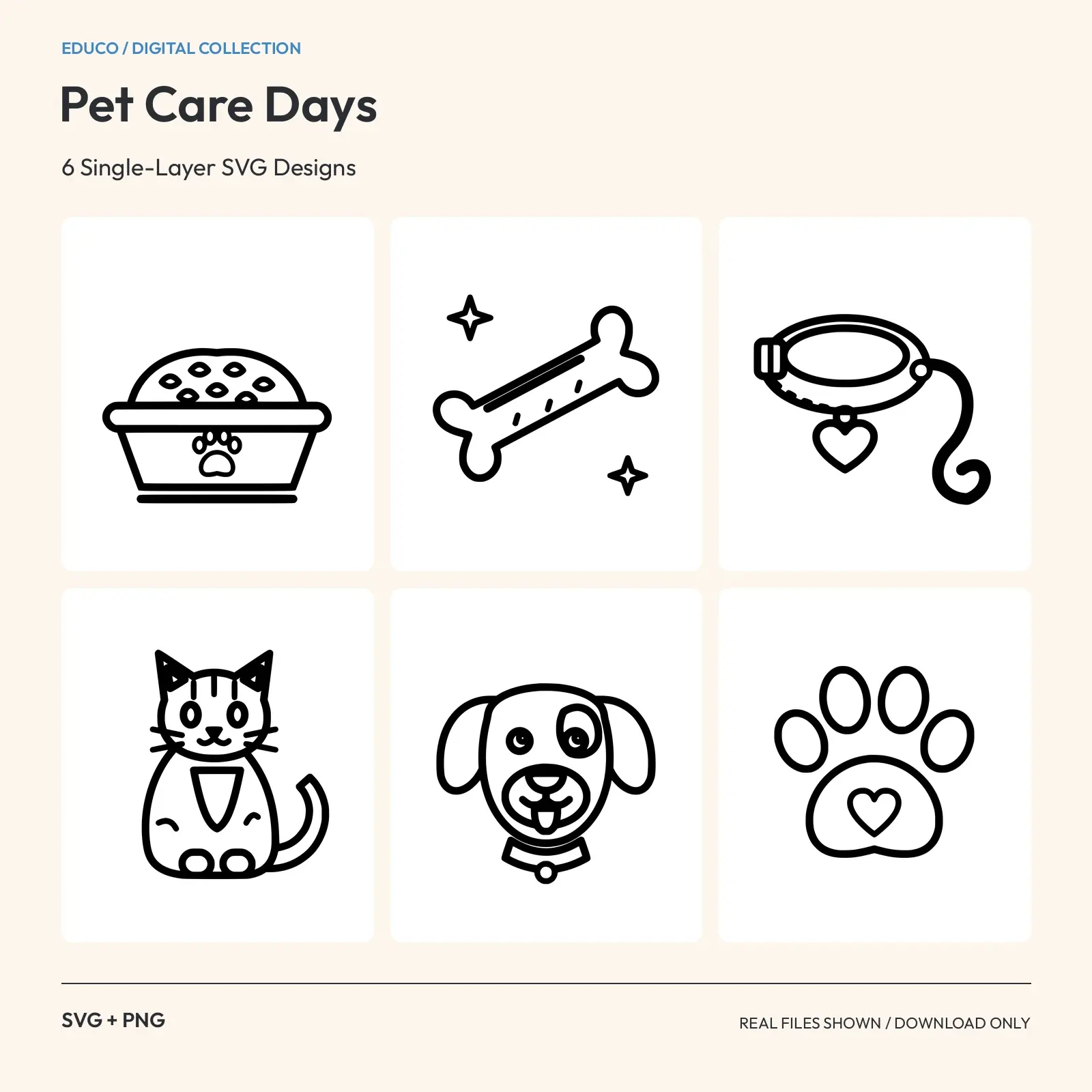 Pet Care Days - 6 Single-Layer SVG Designs preview