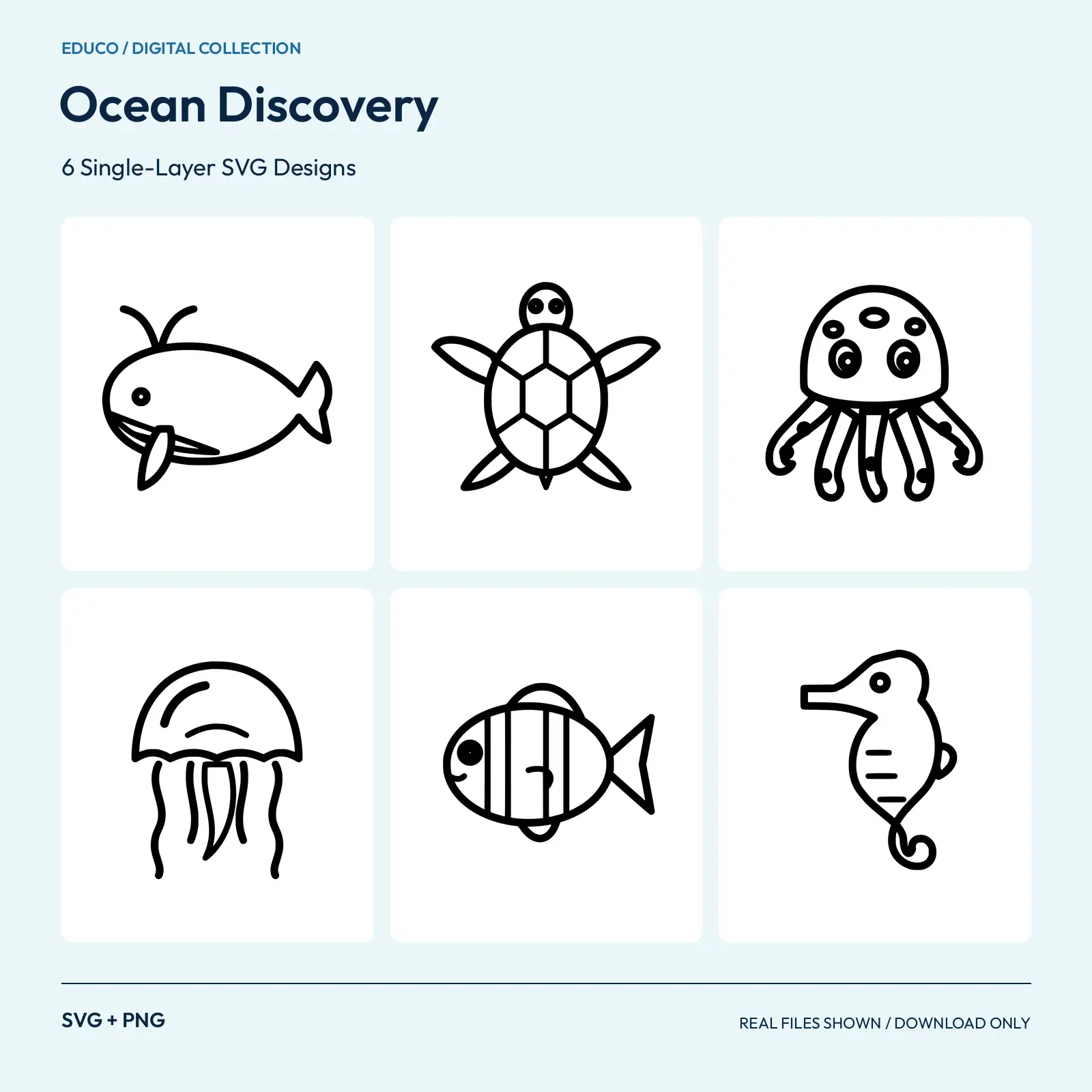 Ocean Discovery - 6 Single-Layer SVG Designs preview
