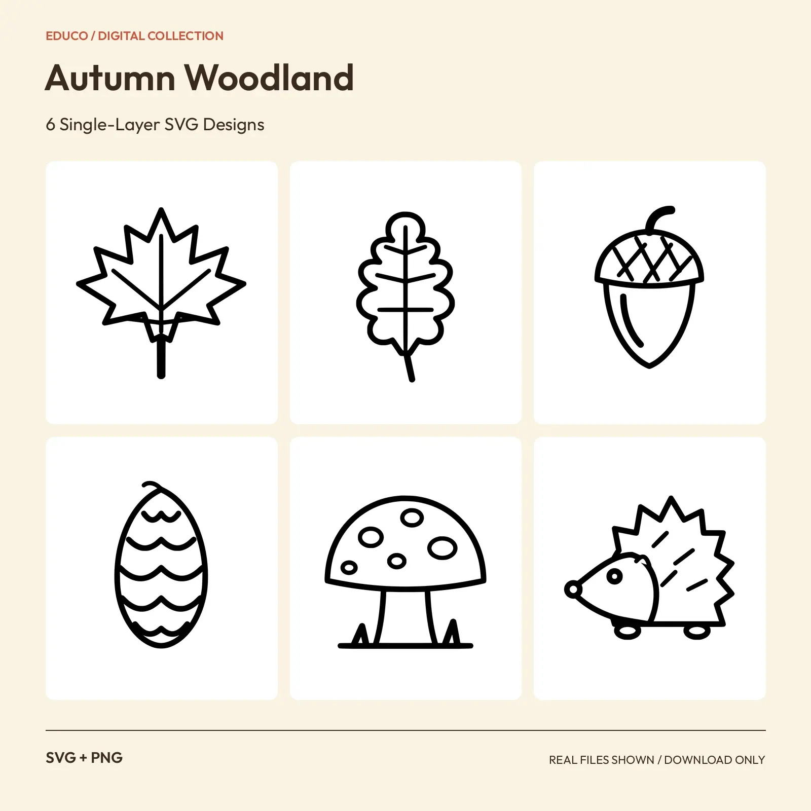 Autumn Woodland - 6 Single-Layer SVG Designs preview