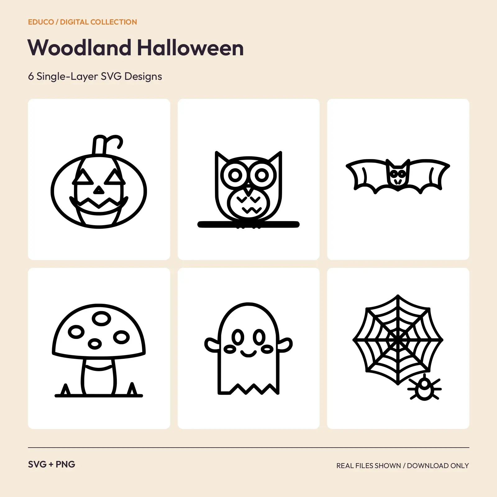 Woodland Halloween - 6 Single-Layer SVG Designs preview