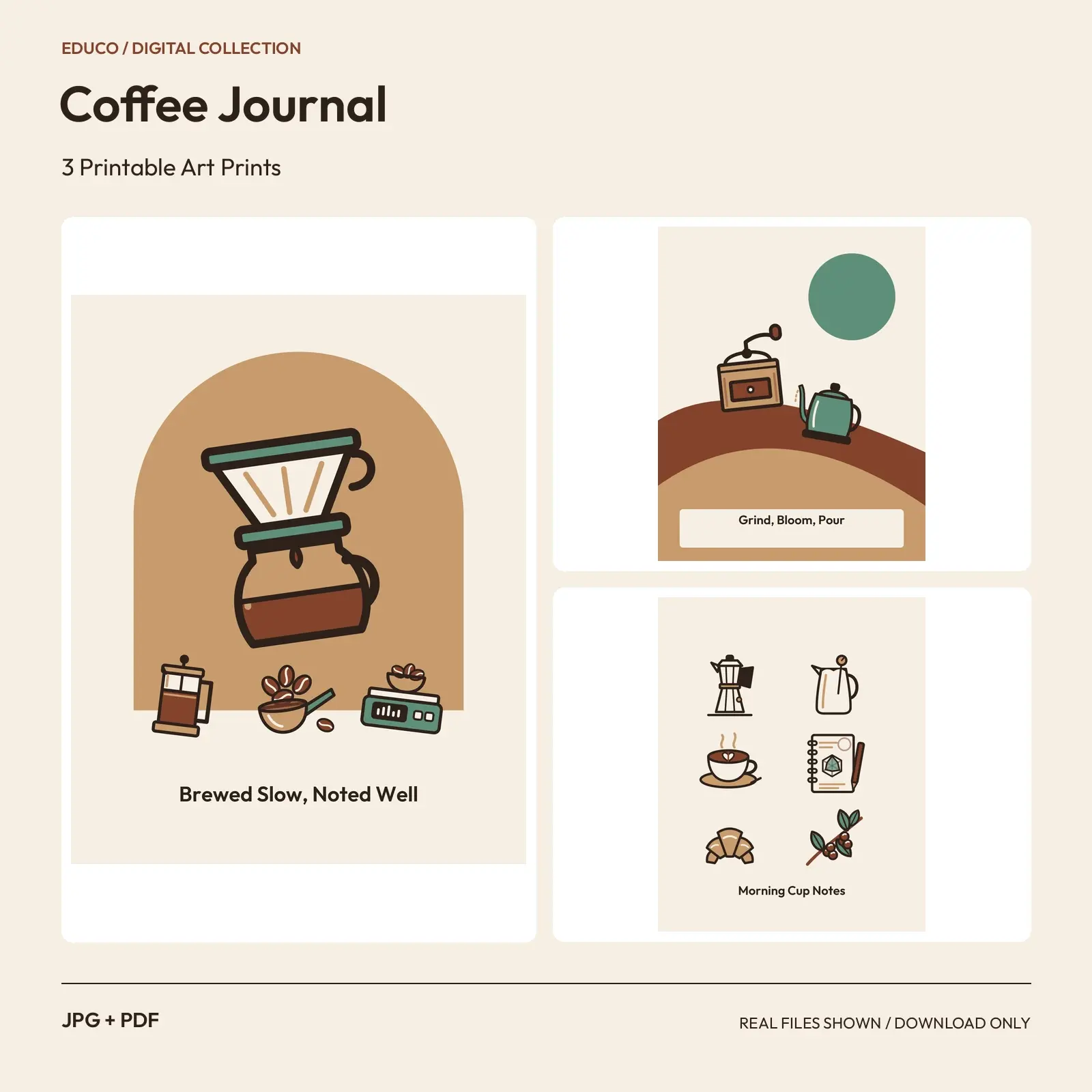 Coffee Journal - 3 Printable Art Prints preview