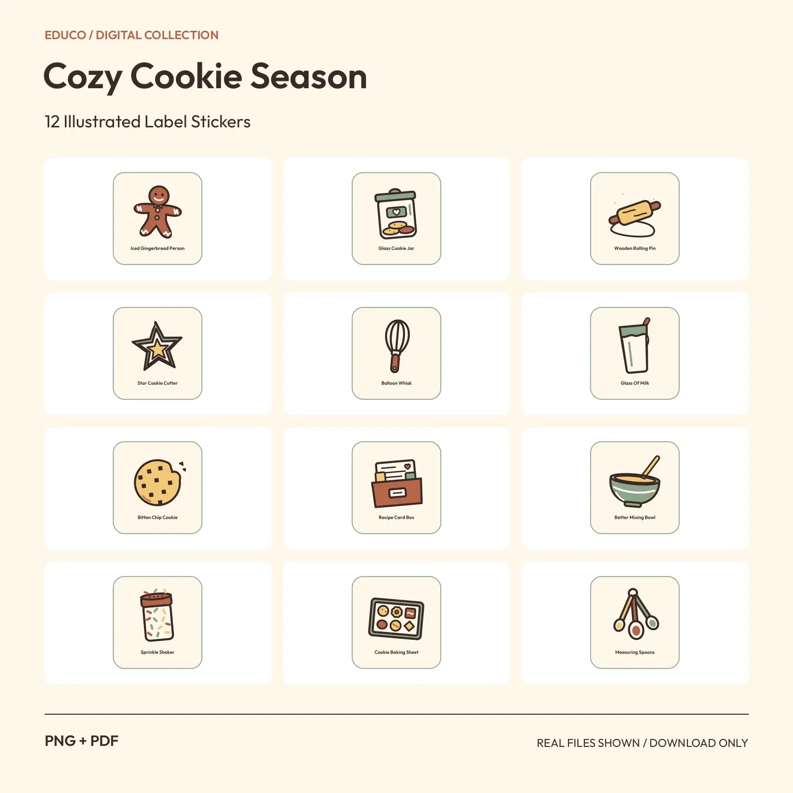 Cozy Cookie Season - 12 Illustrated Label Stickers preview