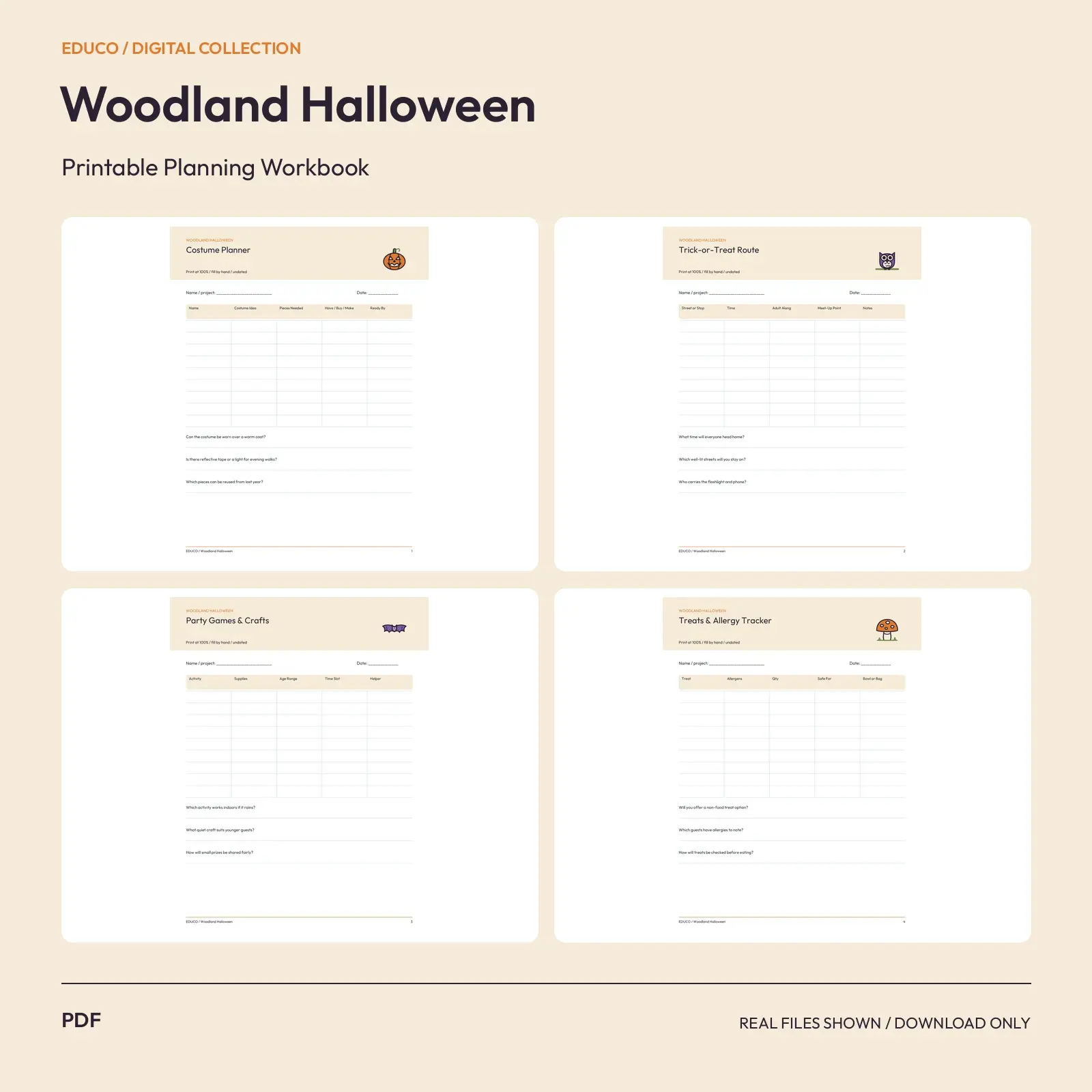 Woodland Halloween - Woodland Halloween Party & Trick-or-Treat Planner preview