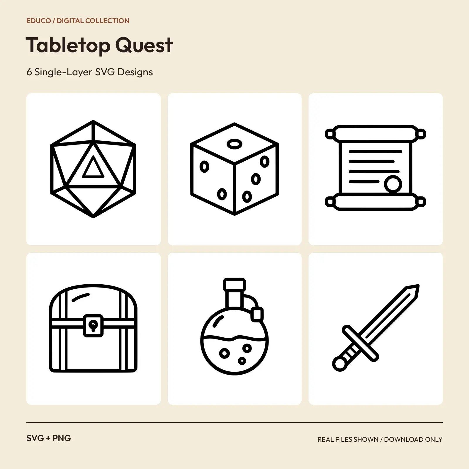 Tabletop Quest - 6 Single-Layer SVG Designs preview