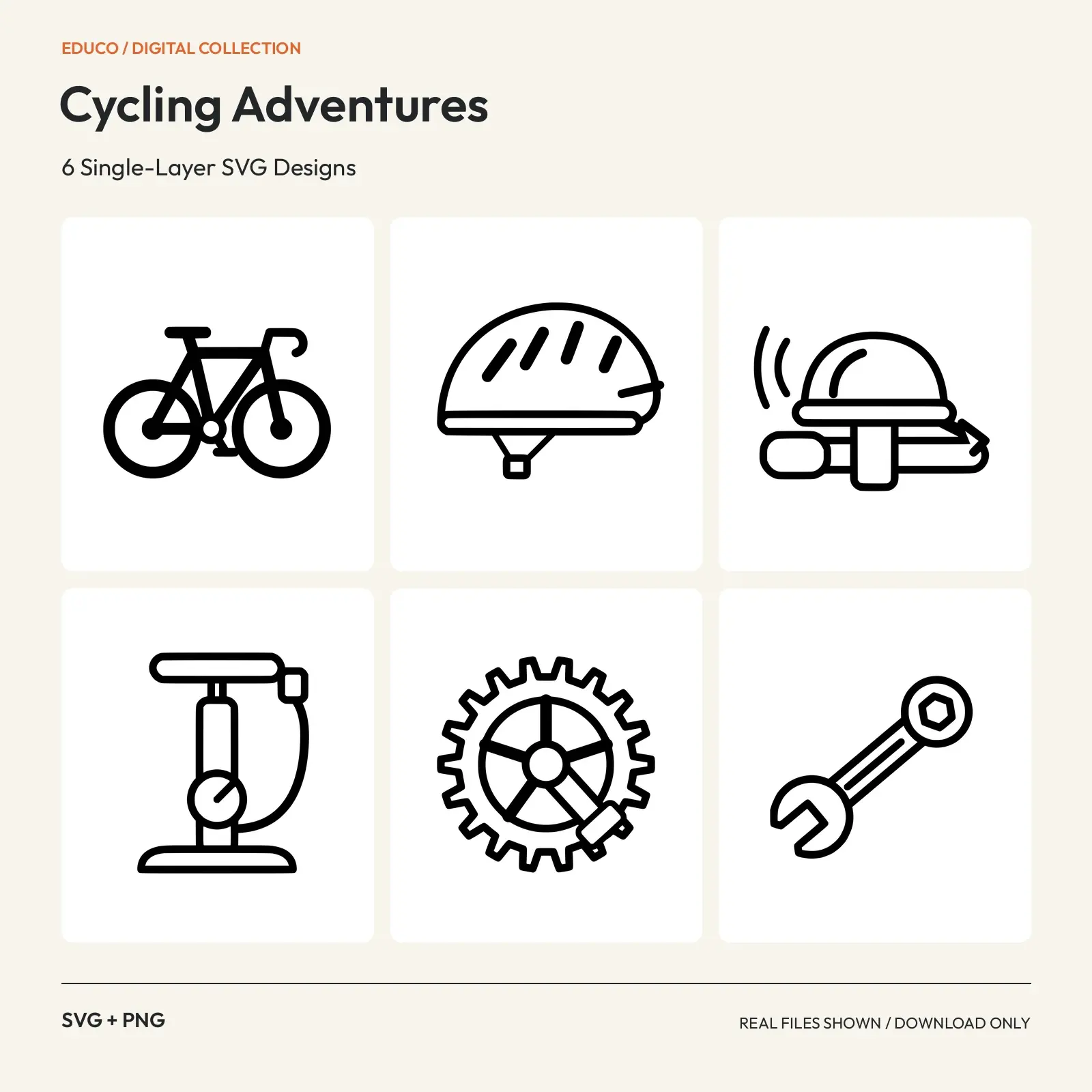 Cycling Adventures - 6 Single-Layer SVG Designs preview