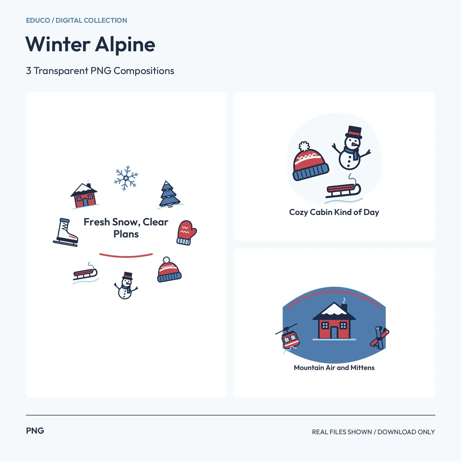 Winter Alpine - 3 Transparent PNG Compositions preview