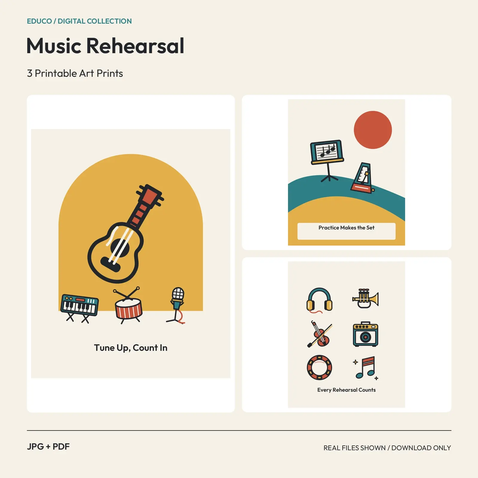 Music Rehearsal - 3 Printable Art Prints preview