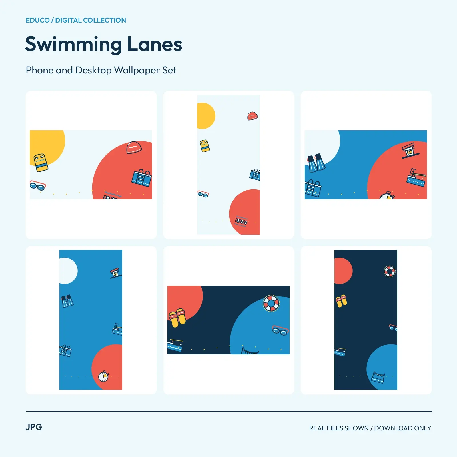 Swimming Lanes - Phone and Desktop Wallpaper Set preview