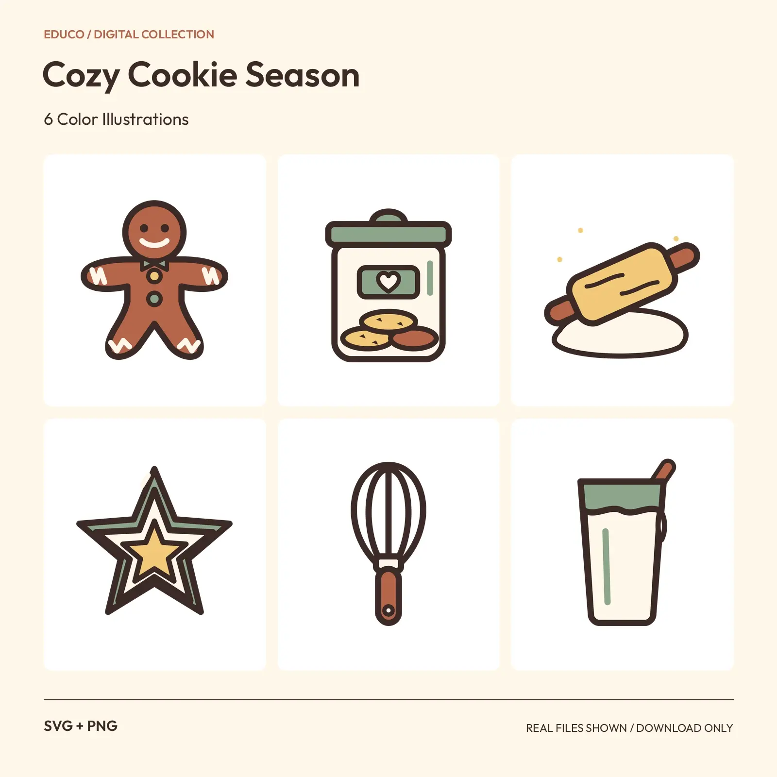 Cozy Cookie Season - 6 Color Illustrations preview