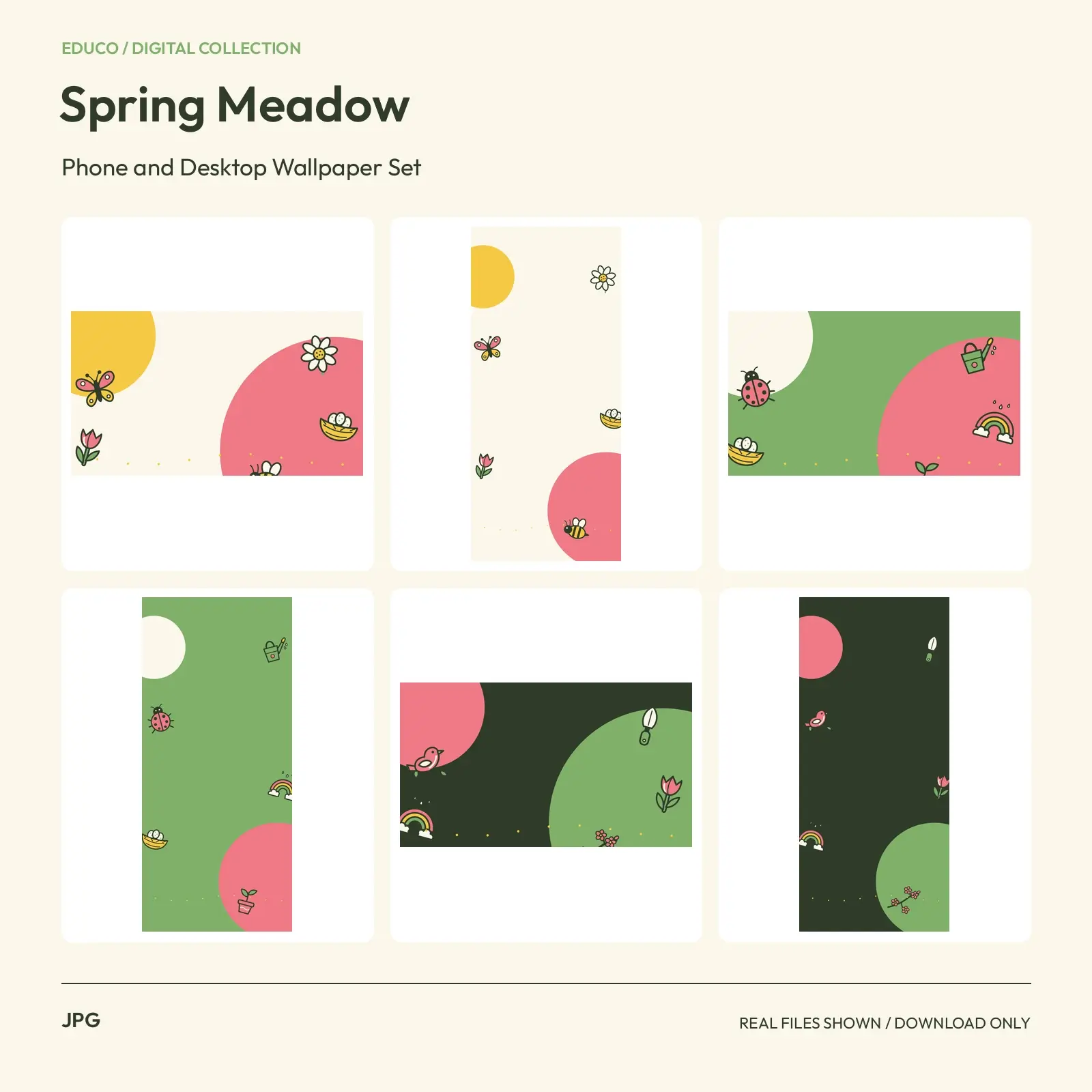 Spring Meadow - Phone and Desktop Wallpaper Set preview