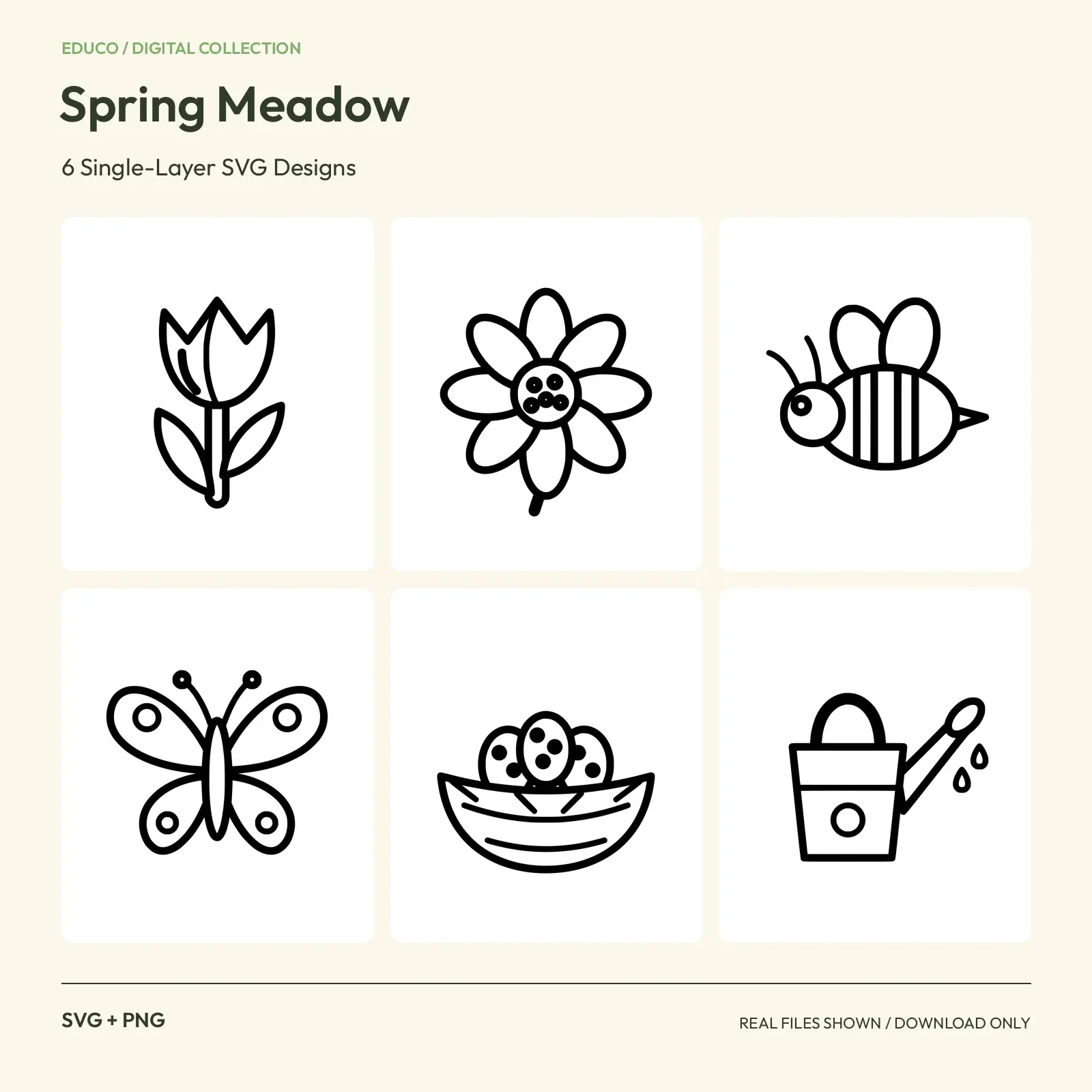 Spring Meadow - 6 Single-Layer SVG Designs preview