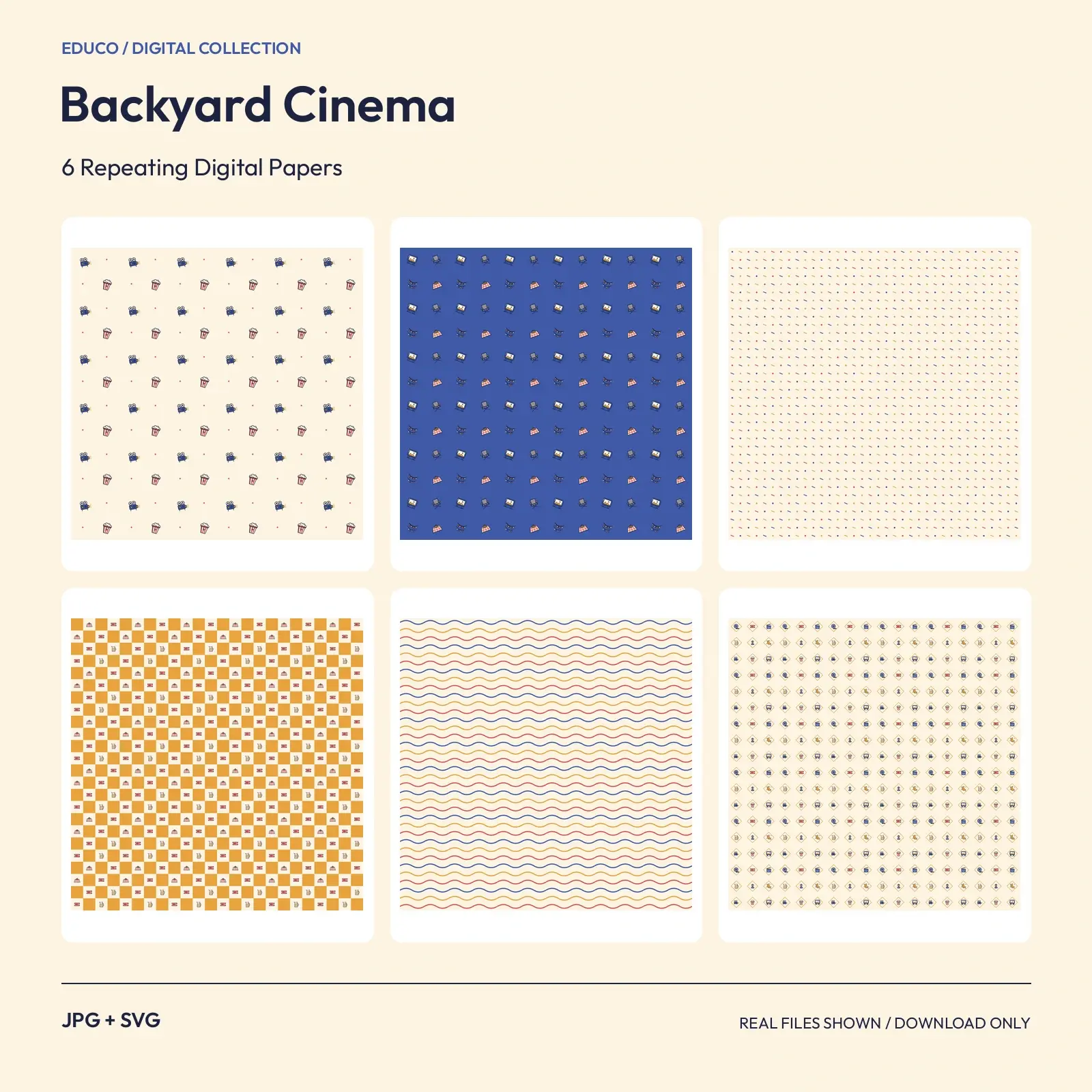Backyard Cinema - 6 Repeating Digital Papers preview