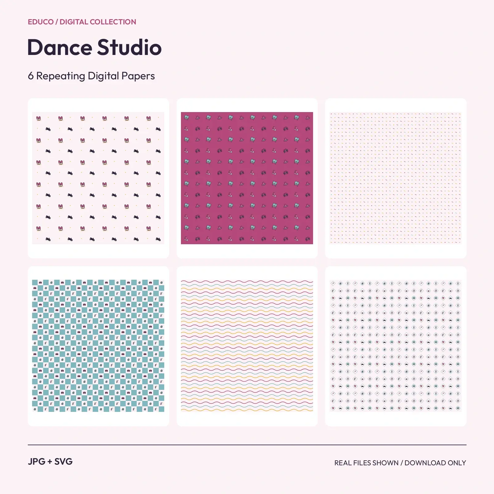 Dance Studio - 6 Repeating Digital Papers preview