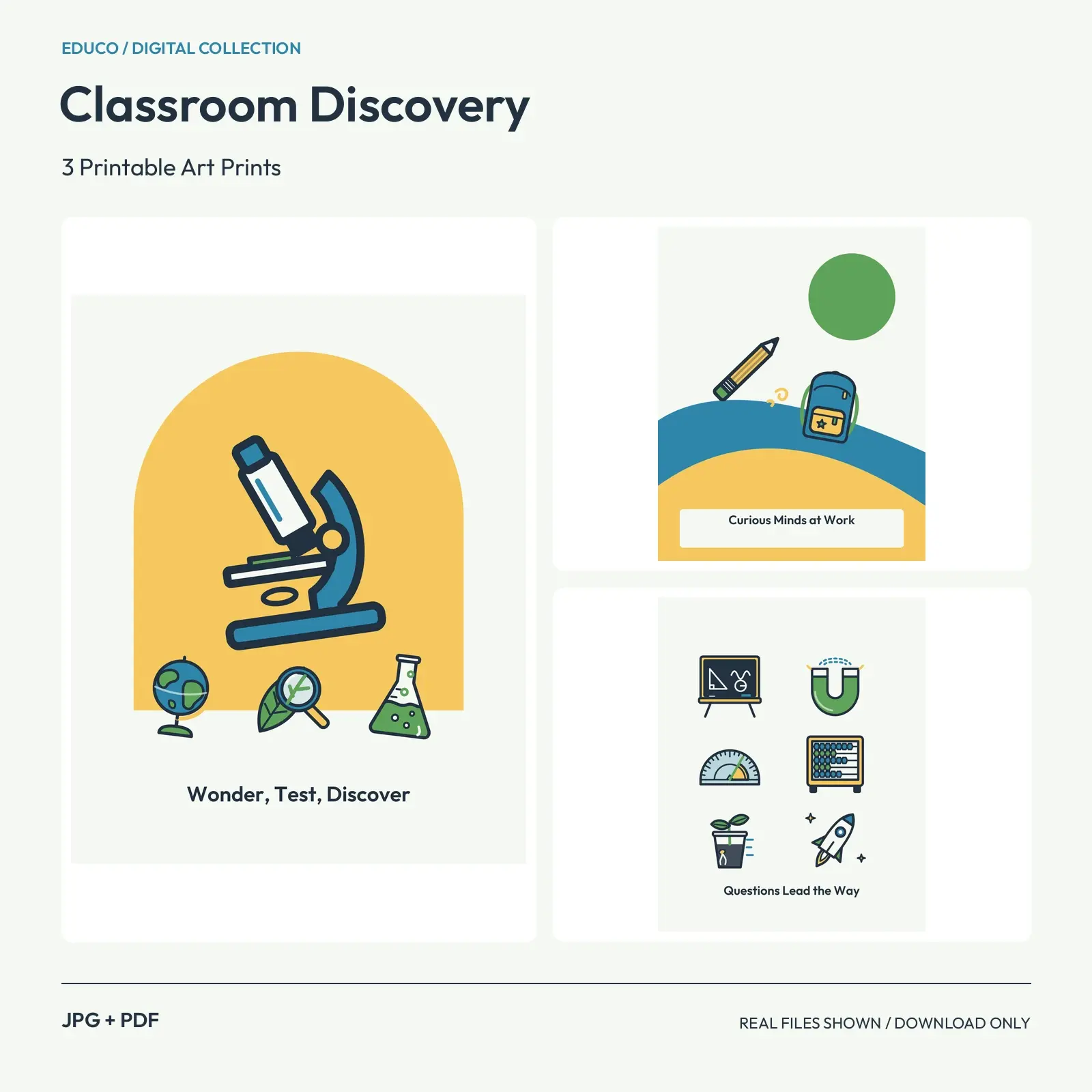 Classroom Discovery - 3 Printable Art Prints preview
