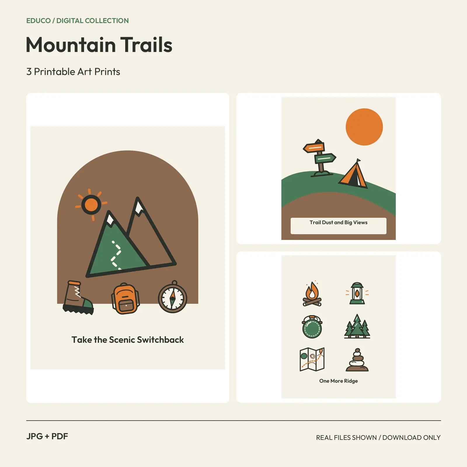 Mountain Trails - 3 Printable Art Prints preview