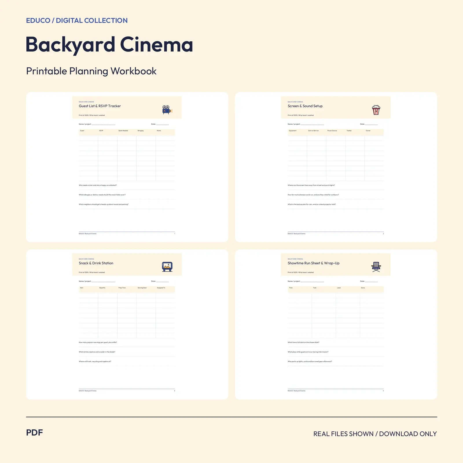Backyard Cinema - Backyard Movie Night Planner preview
