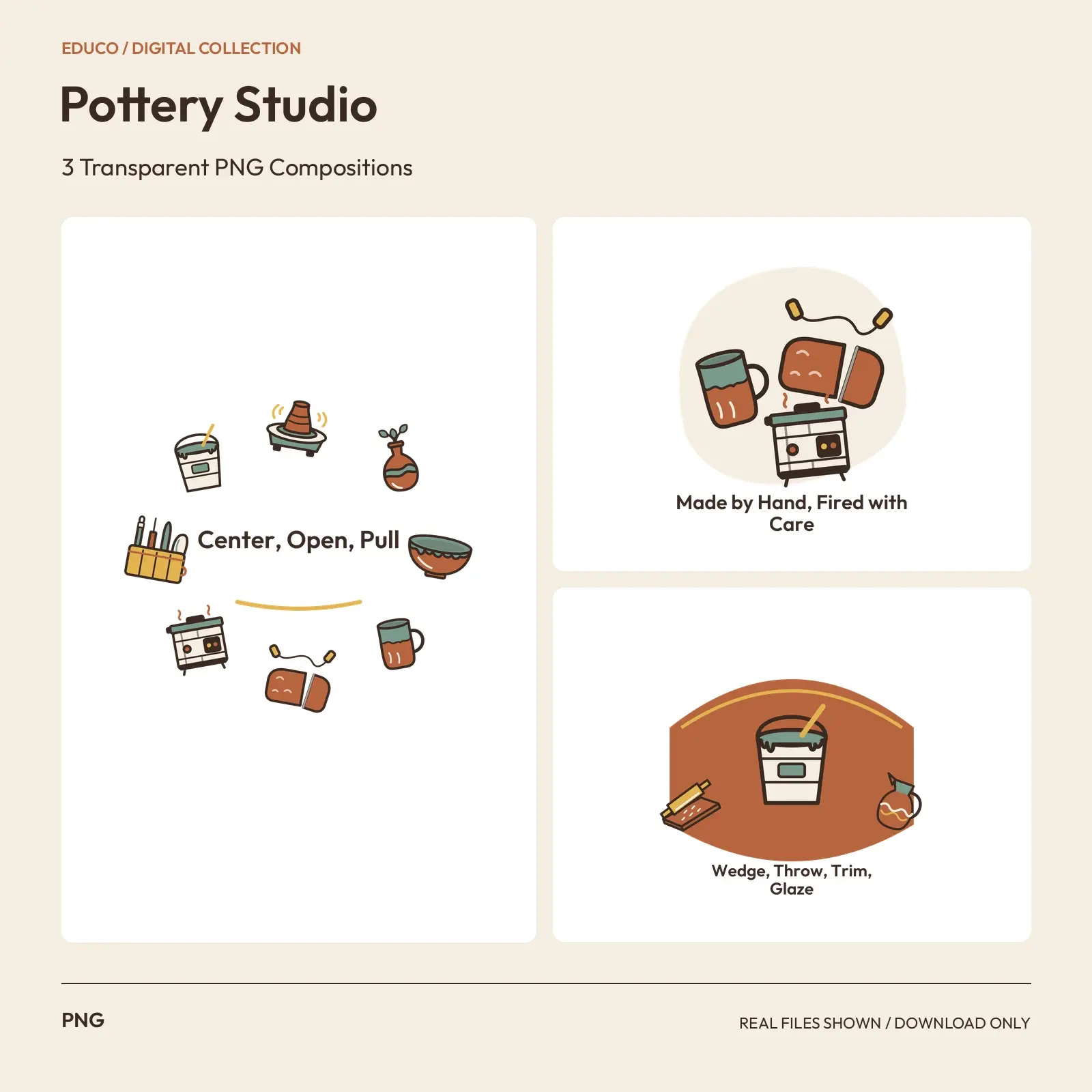 Pottery Studio - 3 Transparent PNG Compositions preview