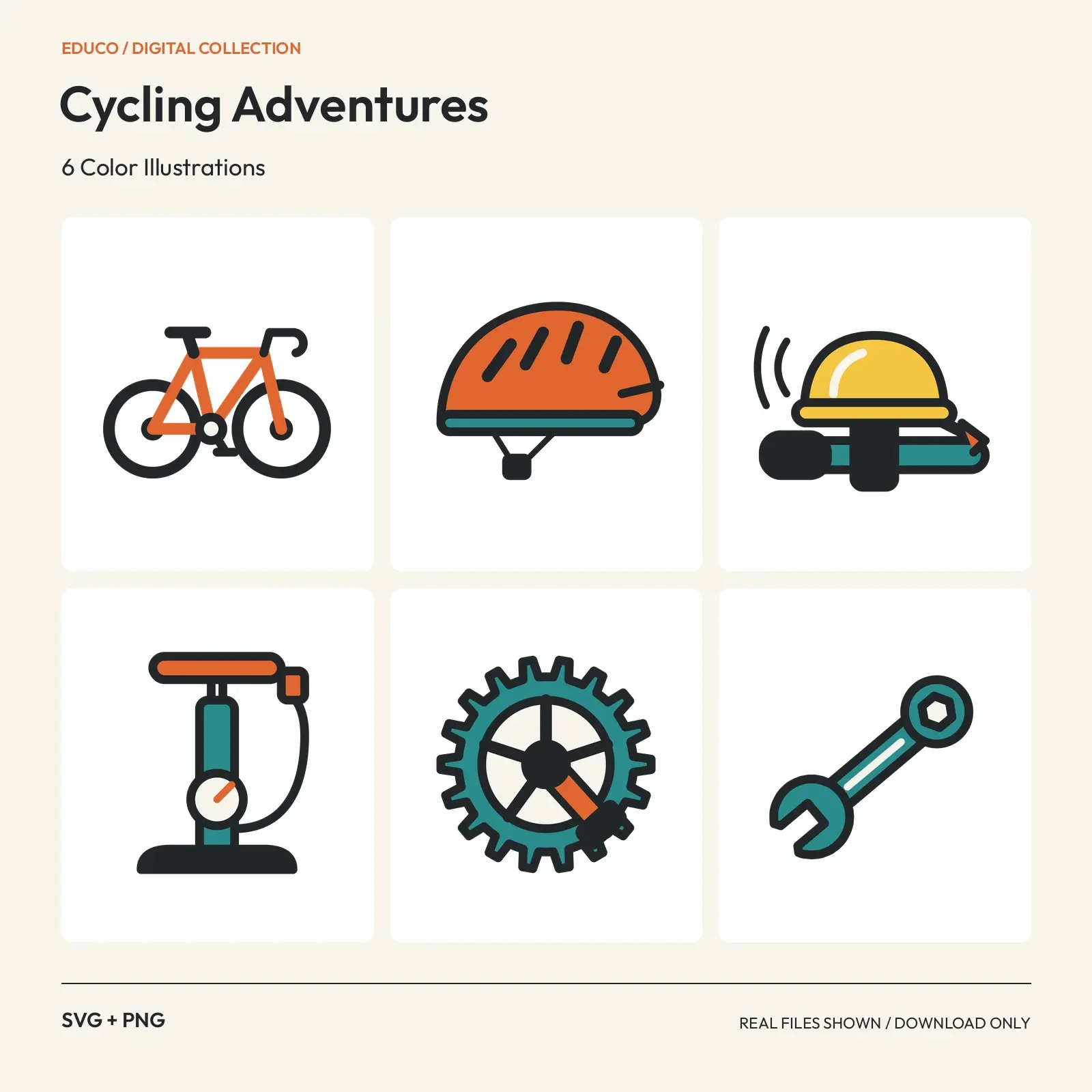 Cycling Adventures - 6 Color Illustrations preview