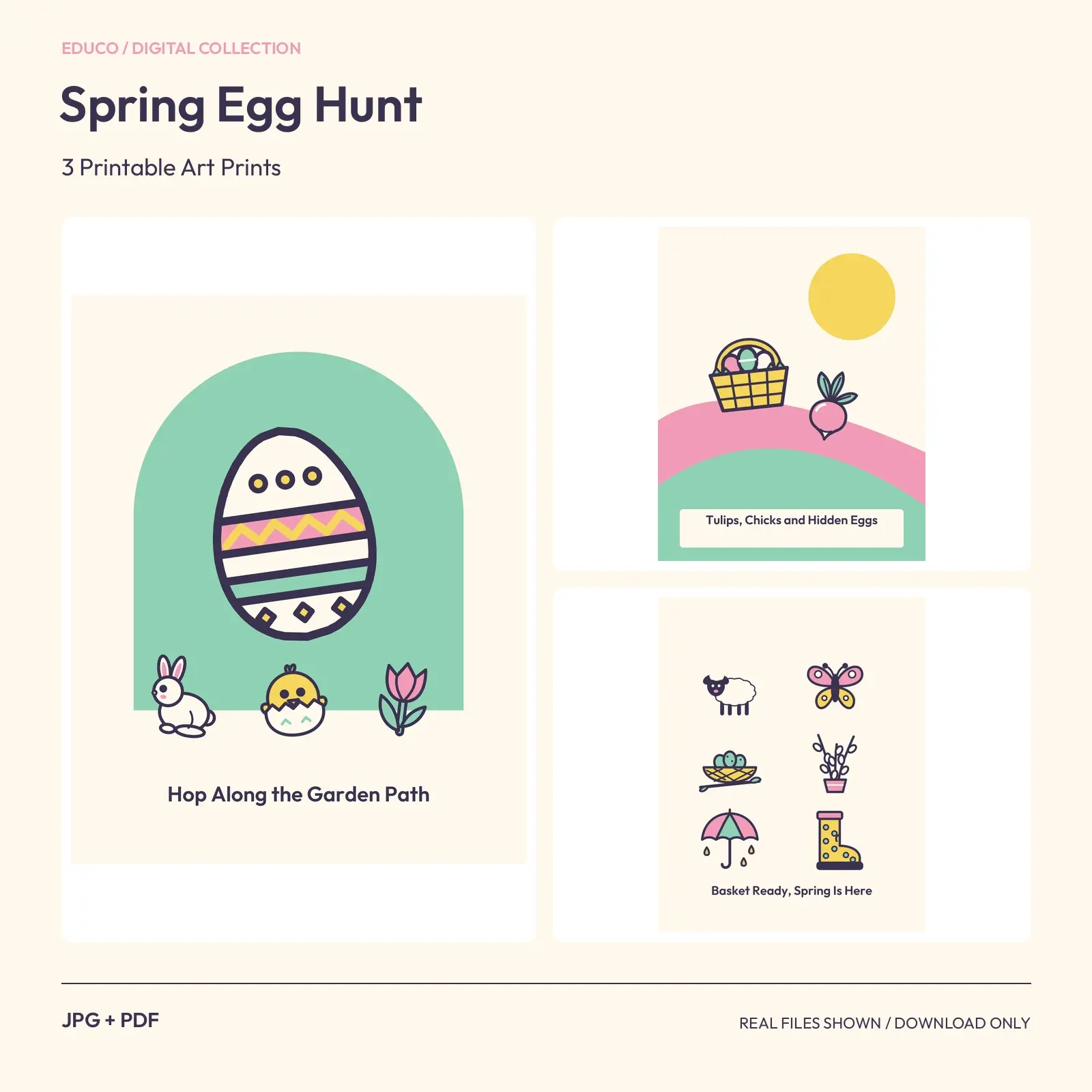 Spring Egg Hunt - 3 Printable Art Prints preview