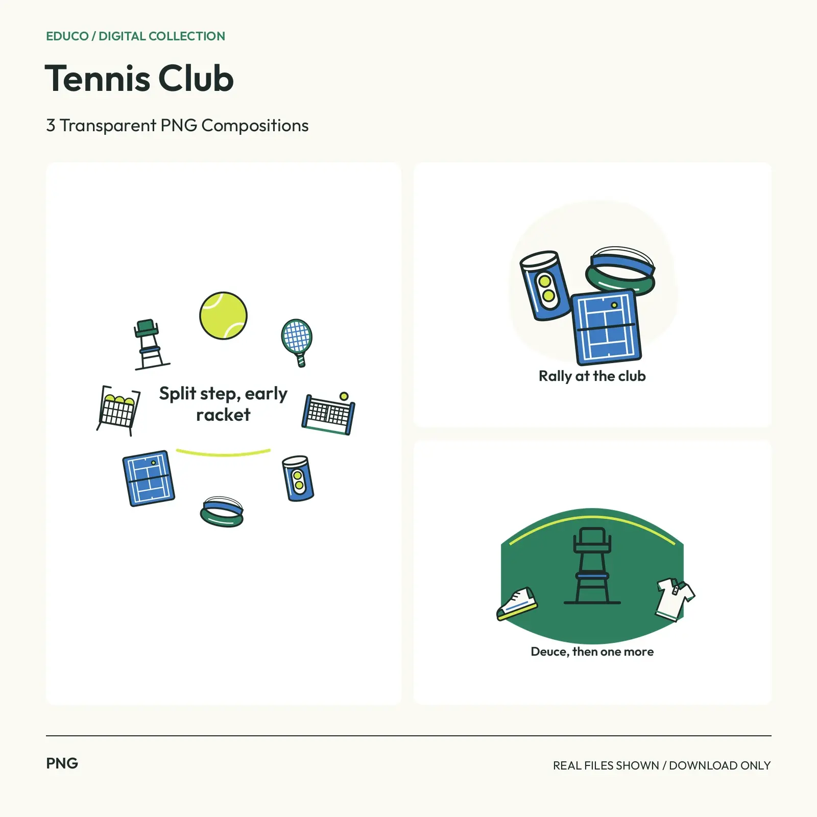 Tennis Club - 3 Transparent PNG Compositions preview