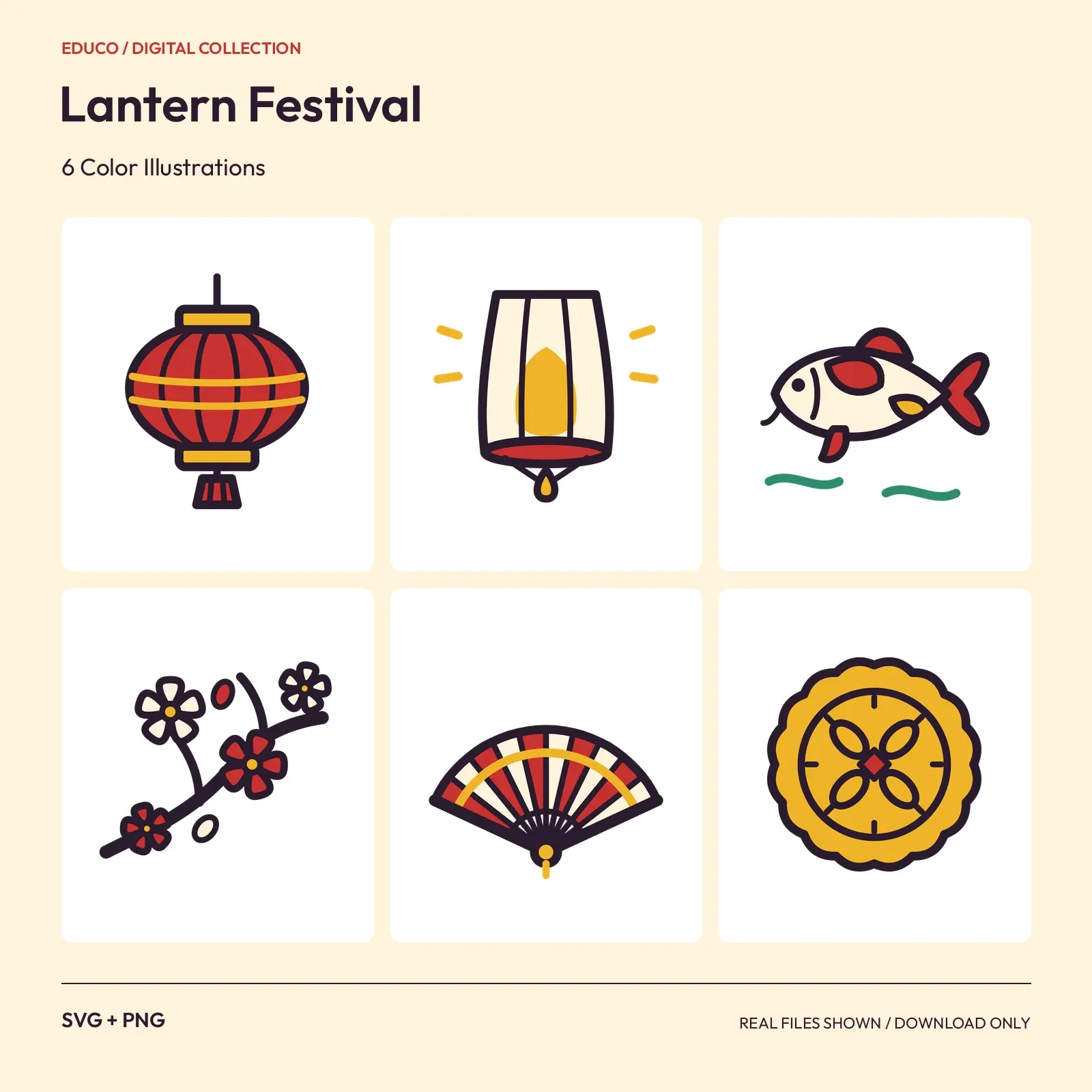 Lantern Festival - 6 Color Illustrations preview