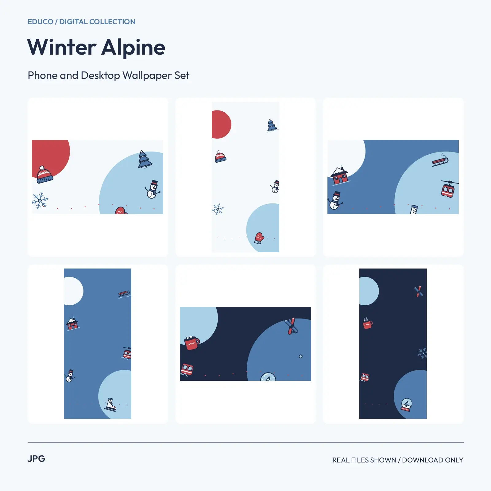 Winter Alpine - Phone and Desktop Wallpaper Set preview