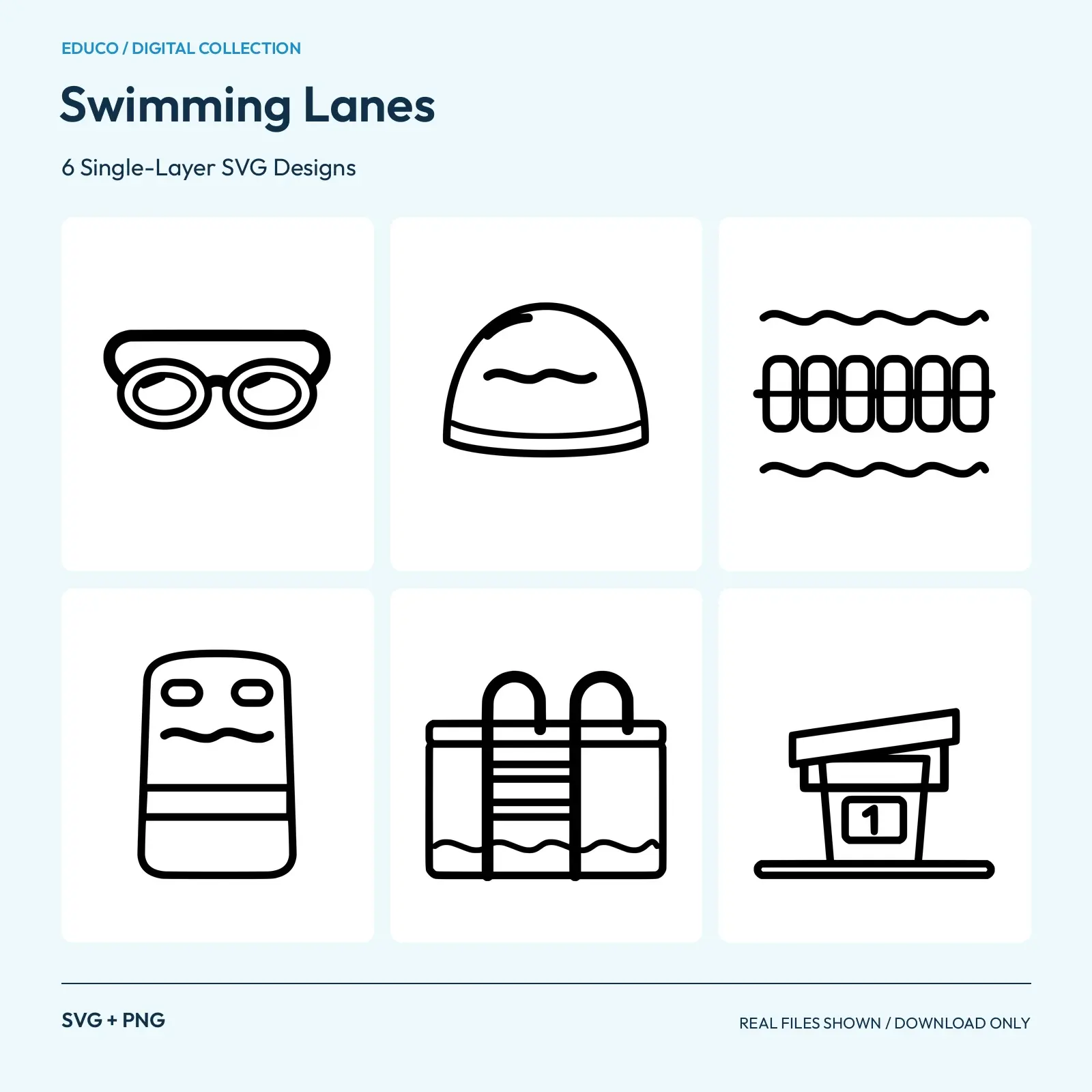 Swimming Lanes - 6 Single-Layer SVG Designs preview