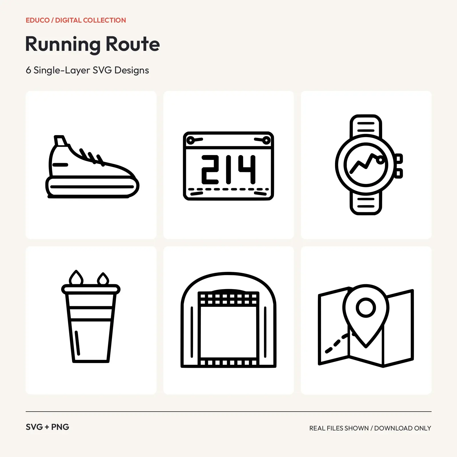 Running Route - 6 Single-Layer SVG Designs preview