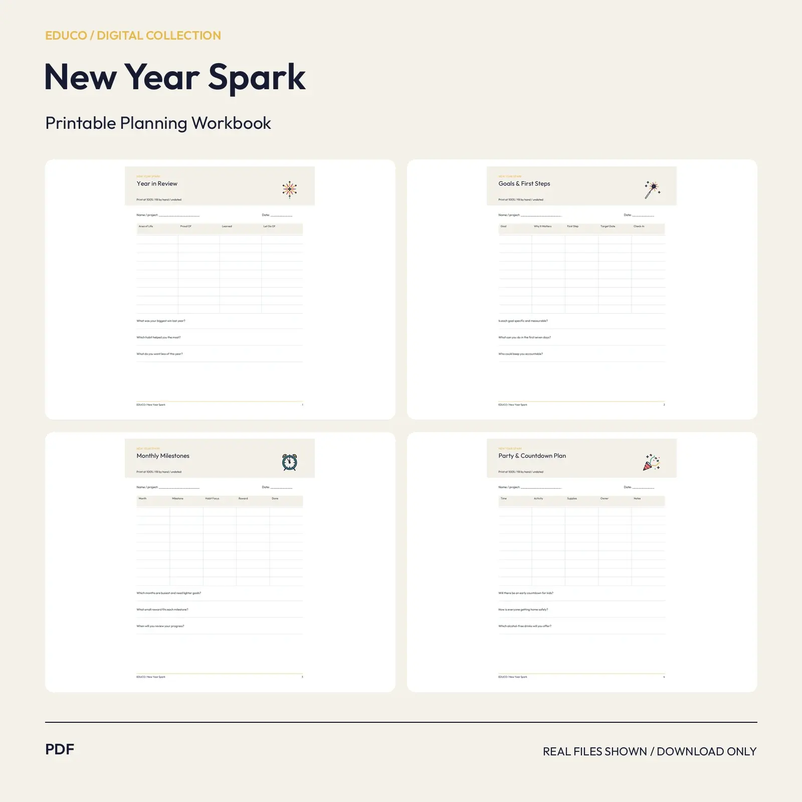 New Year Spark - New Year Spark Goal & Reset Planner preview