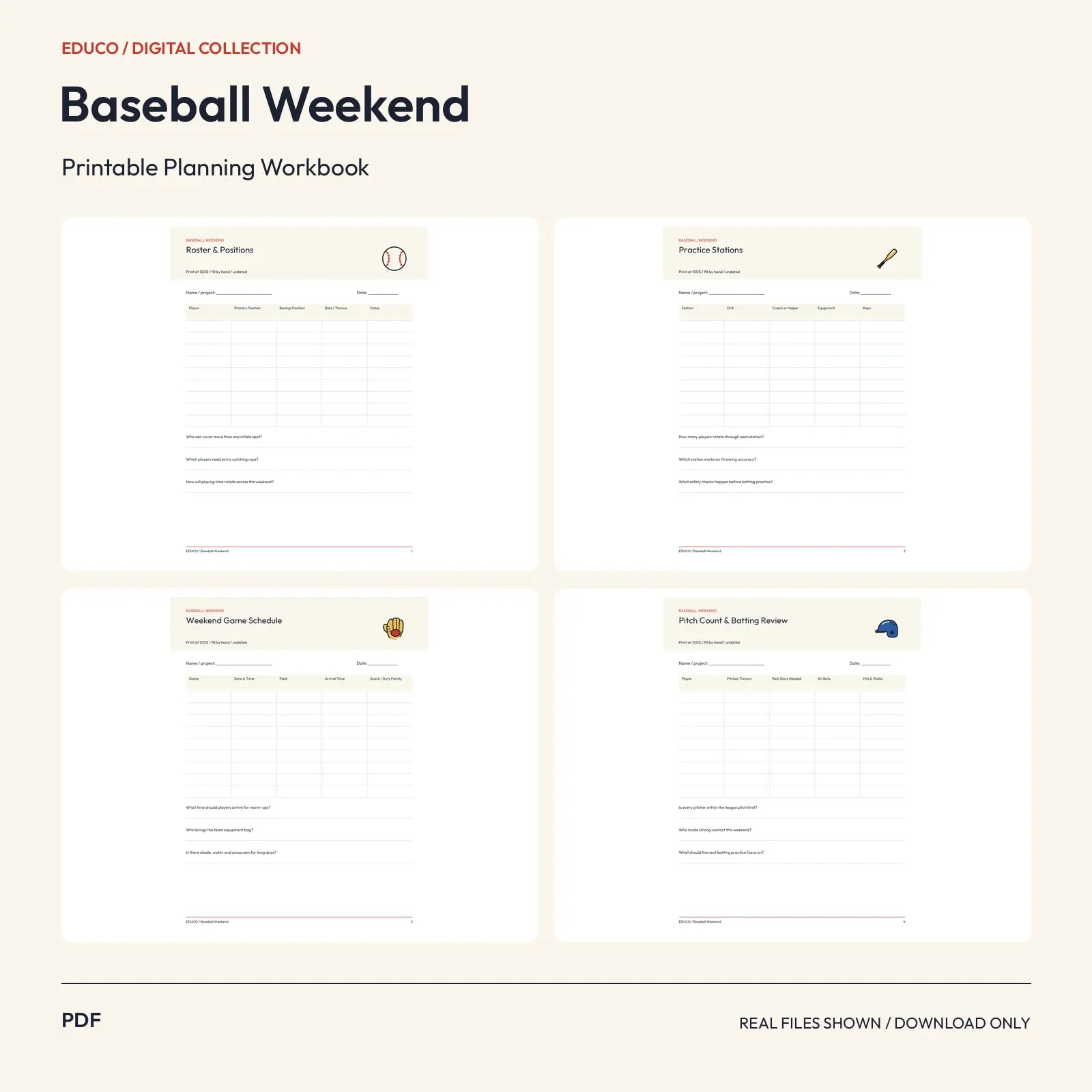 Baseball Weekend - Baseball Weekend Practice & Tournament Planner preview