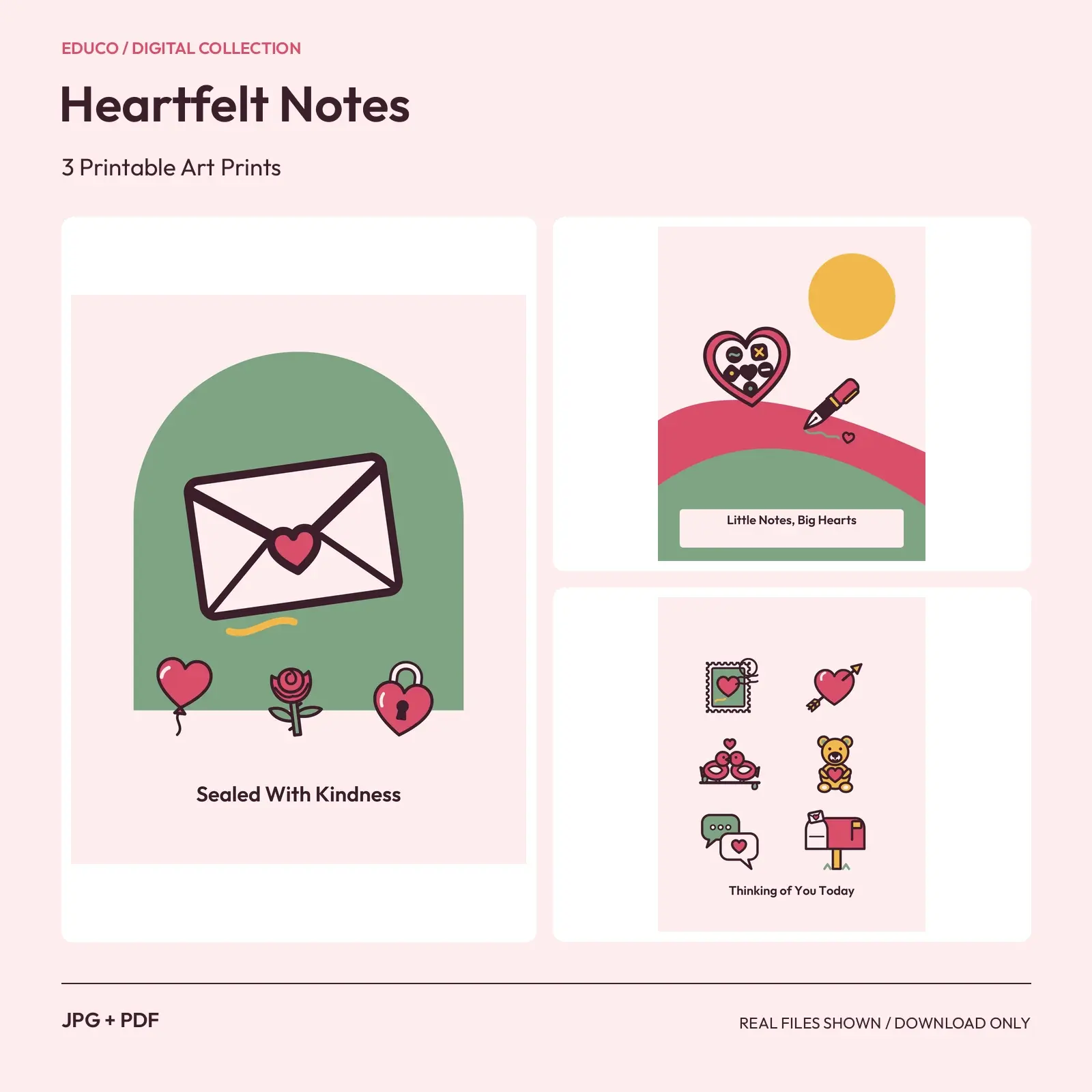 Heartfelt Notes - 3 Printable Art Prints preview