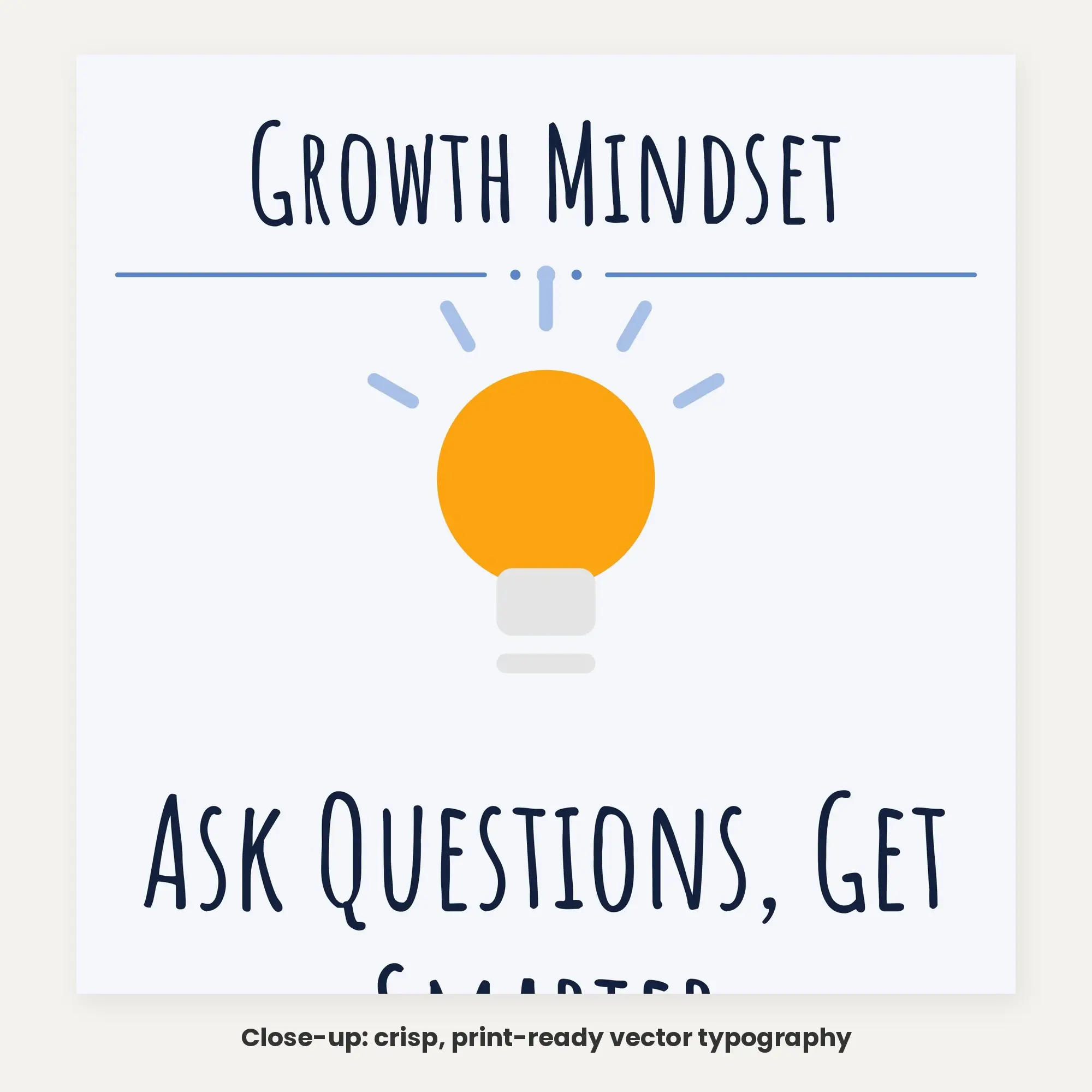 Growth Mindset Poster: Ask Questions, Get Smarter - Scalloped Denim Day Poster PDF, preview 3 of 3