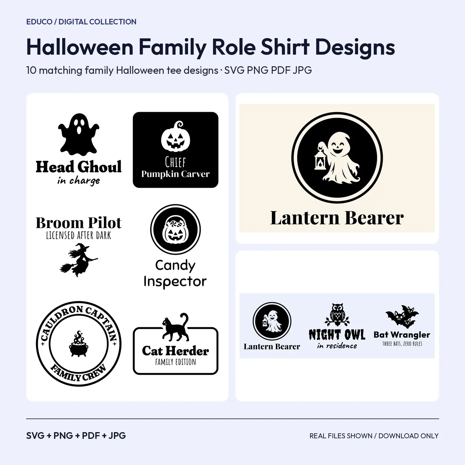 Halloween Family Role Shirt Designs – 10 Matching Group Tee SVG Cut Files preview
