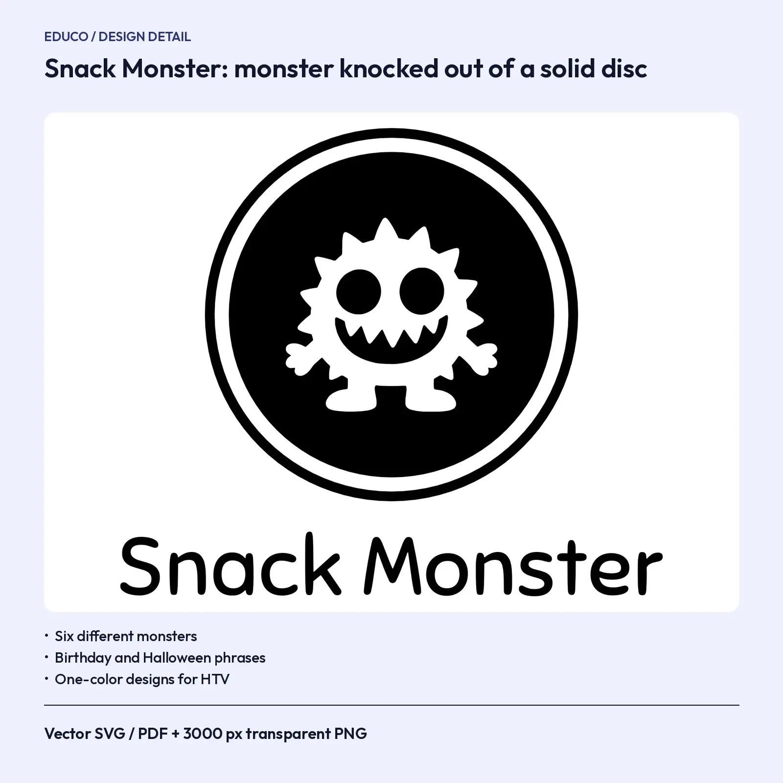 Friendly Monster Party Shirt Designs – 12 Cute Halloween and Birthday Tee SVGs, preview 3 of 3