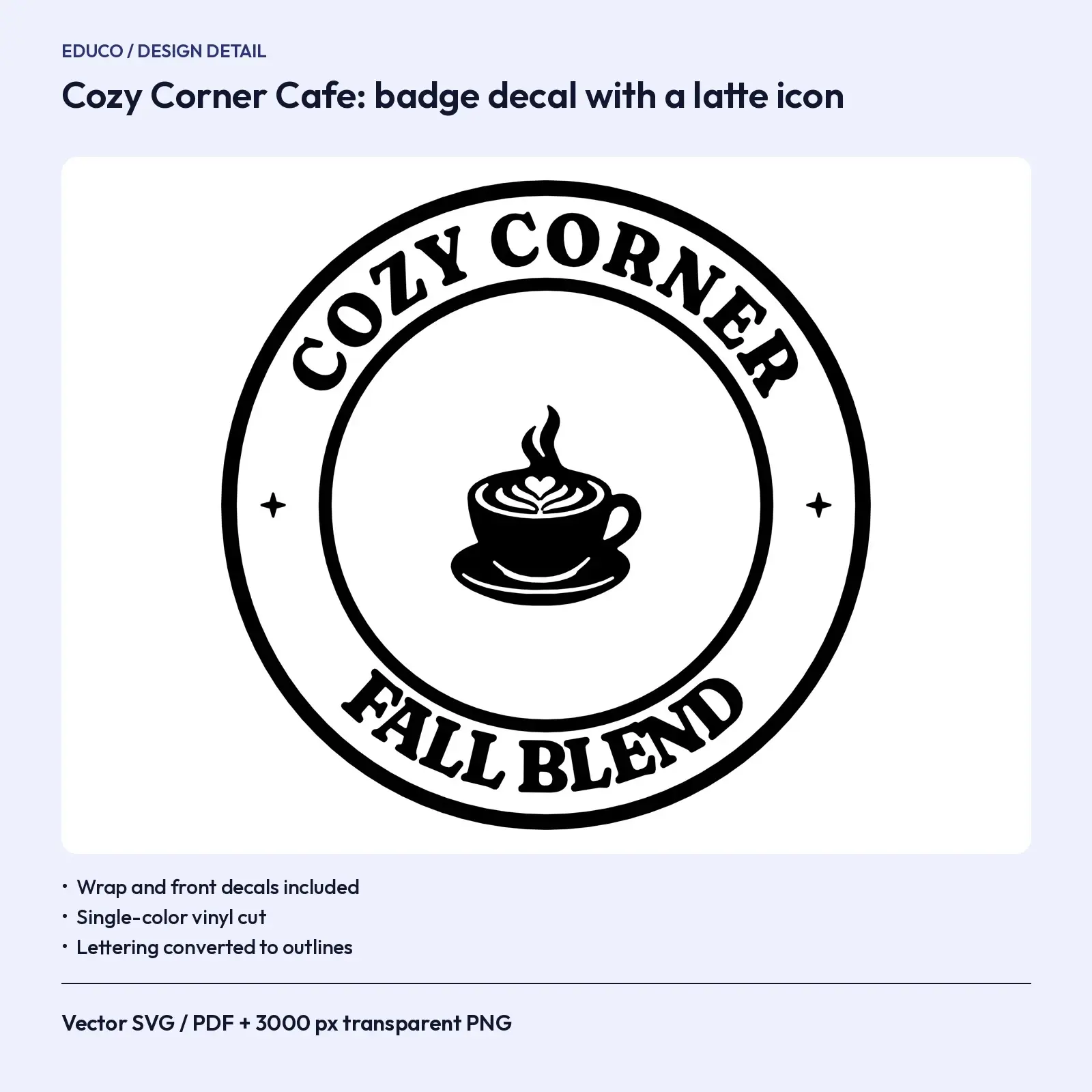 Cozy Autumn Coffee Mug Decal Designs – 8 Fall SVG Cut Files for Mugs and Tumblers, preview 3 of 3