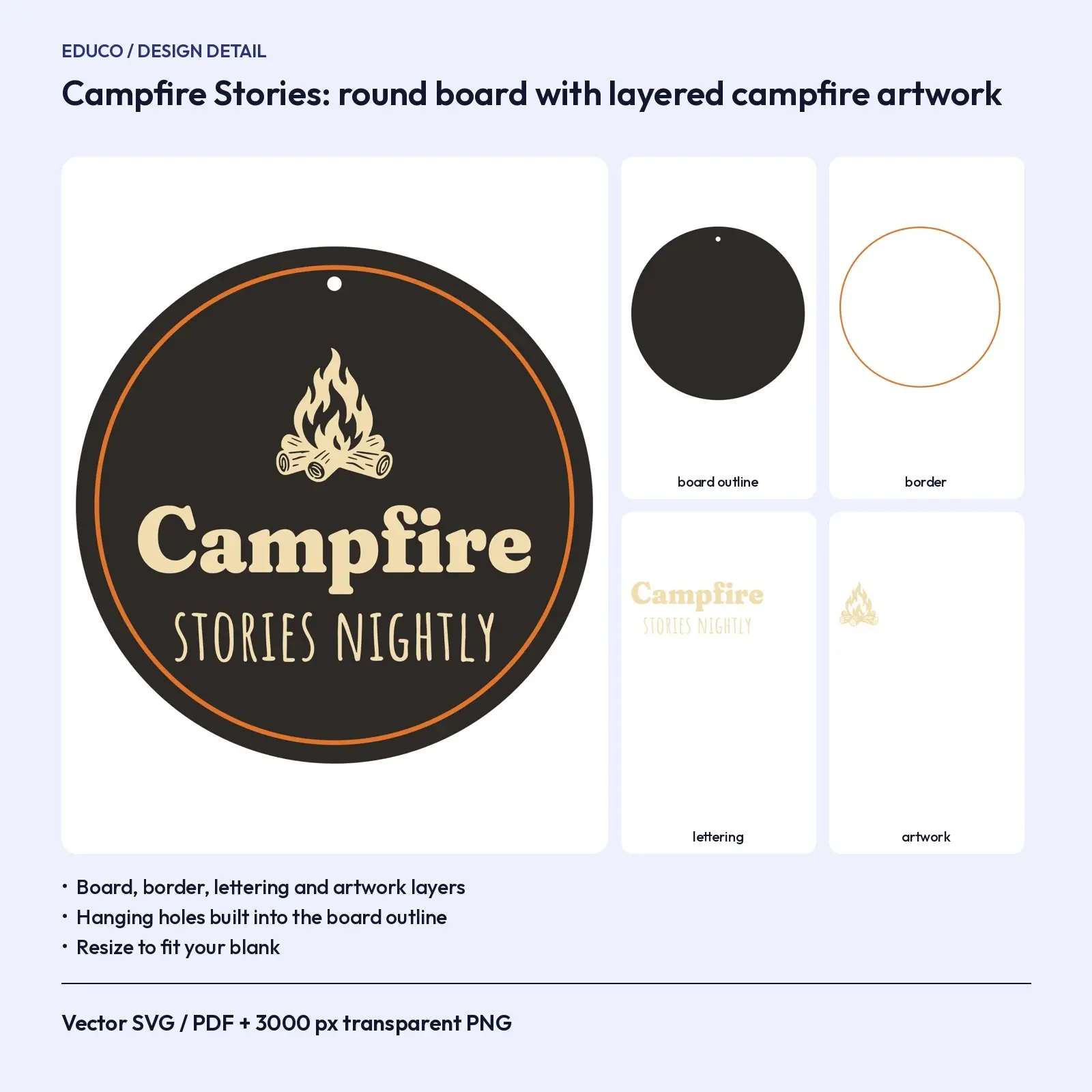 Cozy Cabin and Campfire Wood Sign Designs – 7 Layered Autumn SVG Cut Files, preview 3 of 3