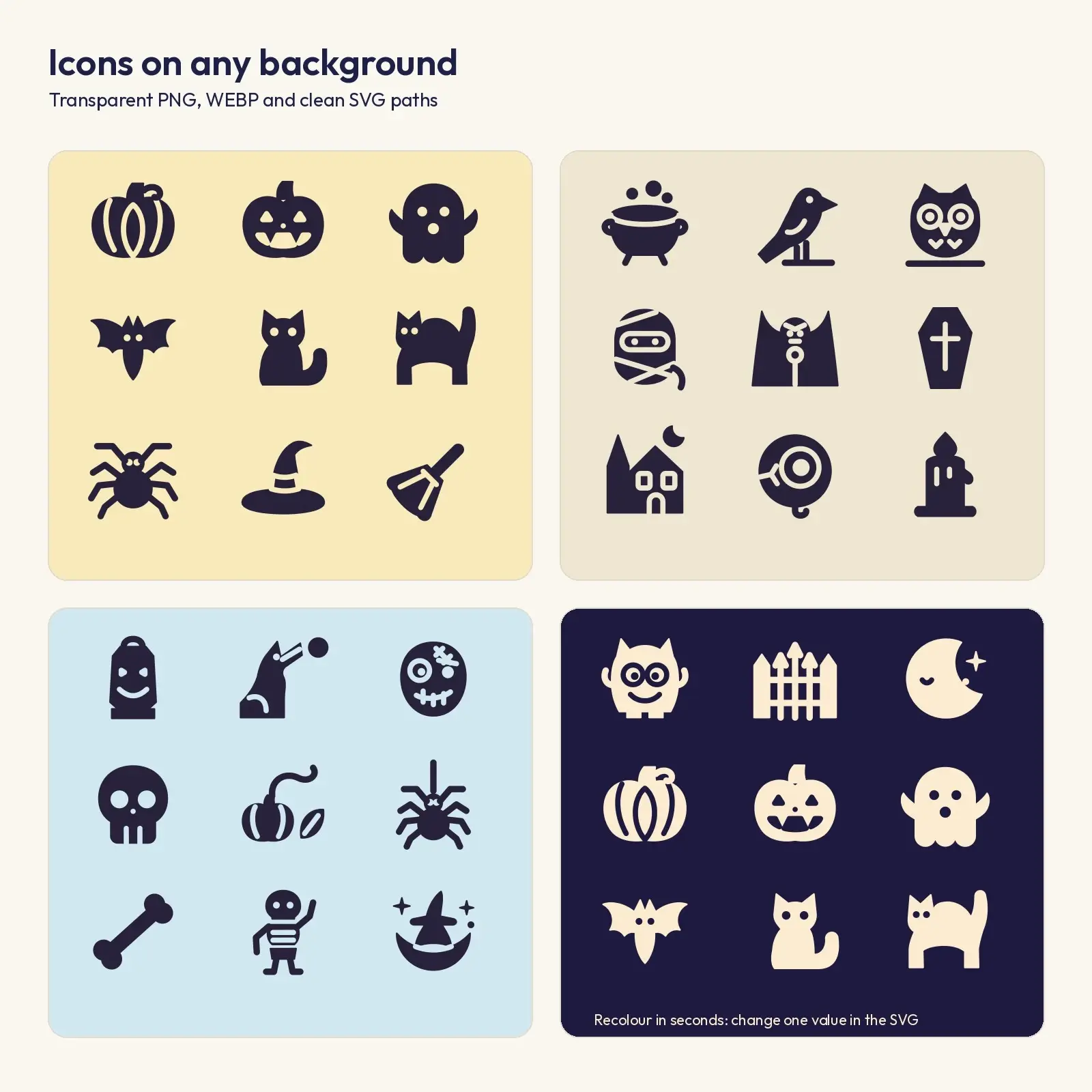 Gothic Halloween Solid Icons – 30 Silhouette Glyphs for SVG and PNG Use, preview 3 of 3