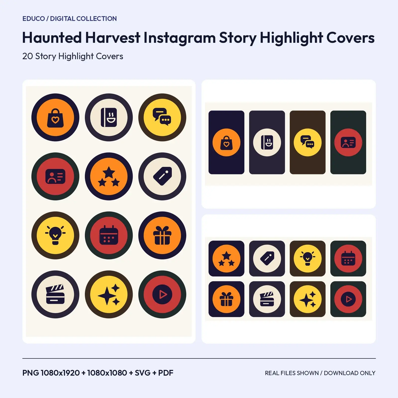 Haunted Harvest Instagram Story Highlight Covers – 20 Dark Moody Icon Covers preview