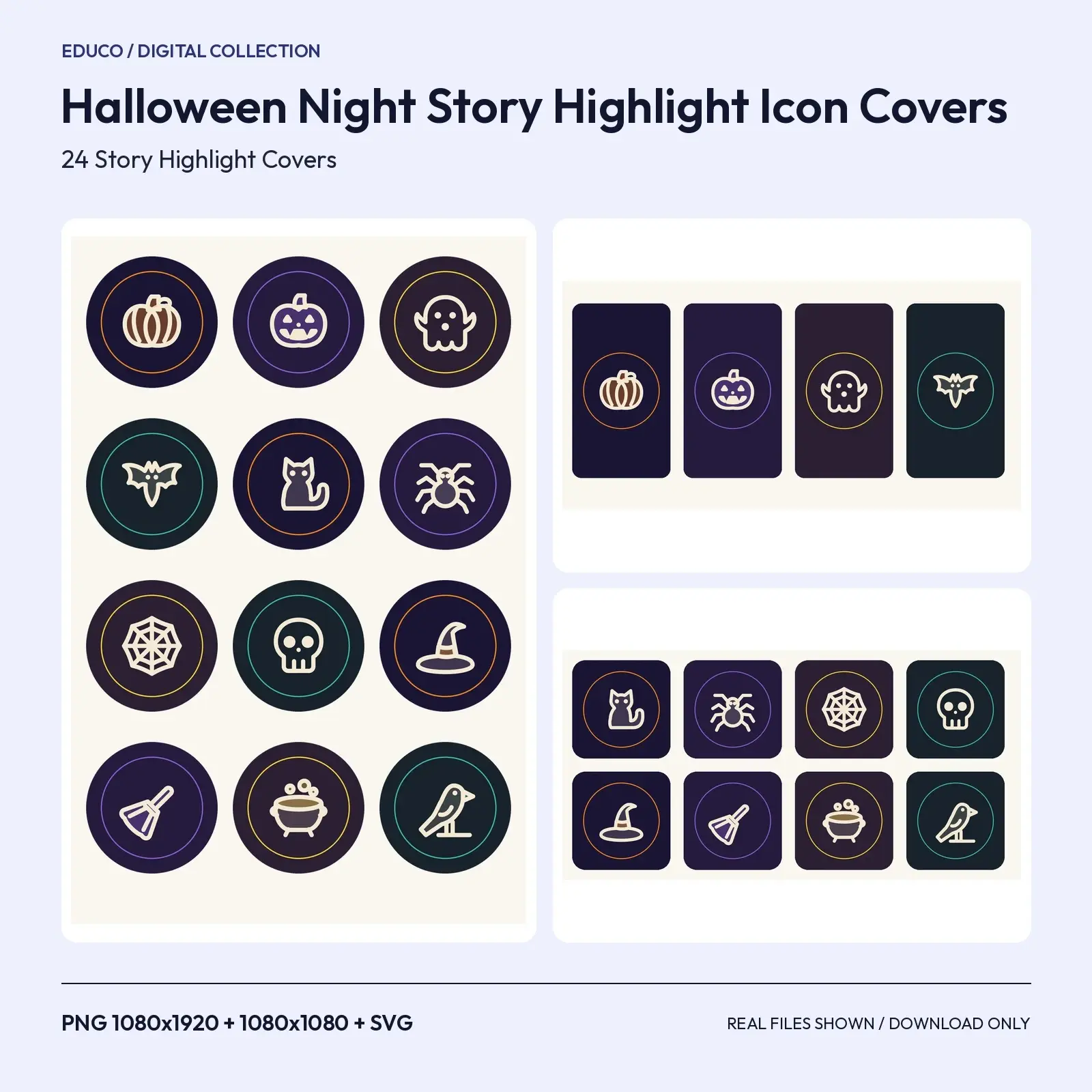 Halloween Night Story Highlight Icon Covers – 24 Spooky Instagram Covers preview