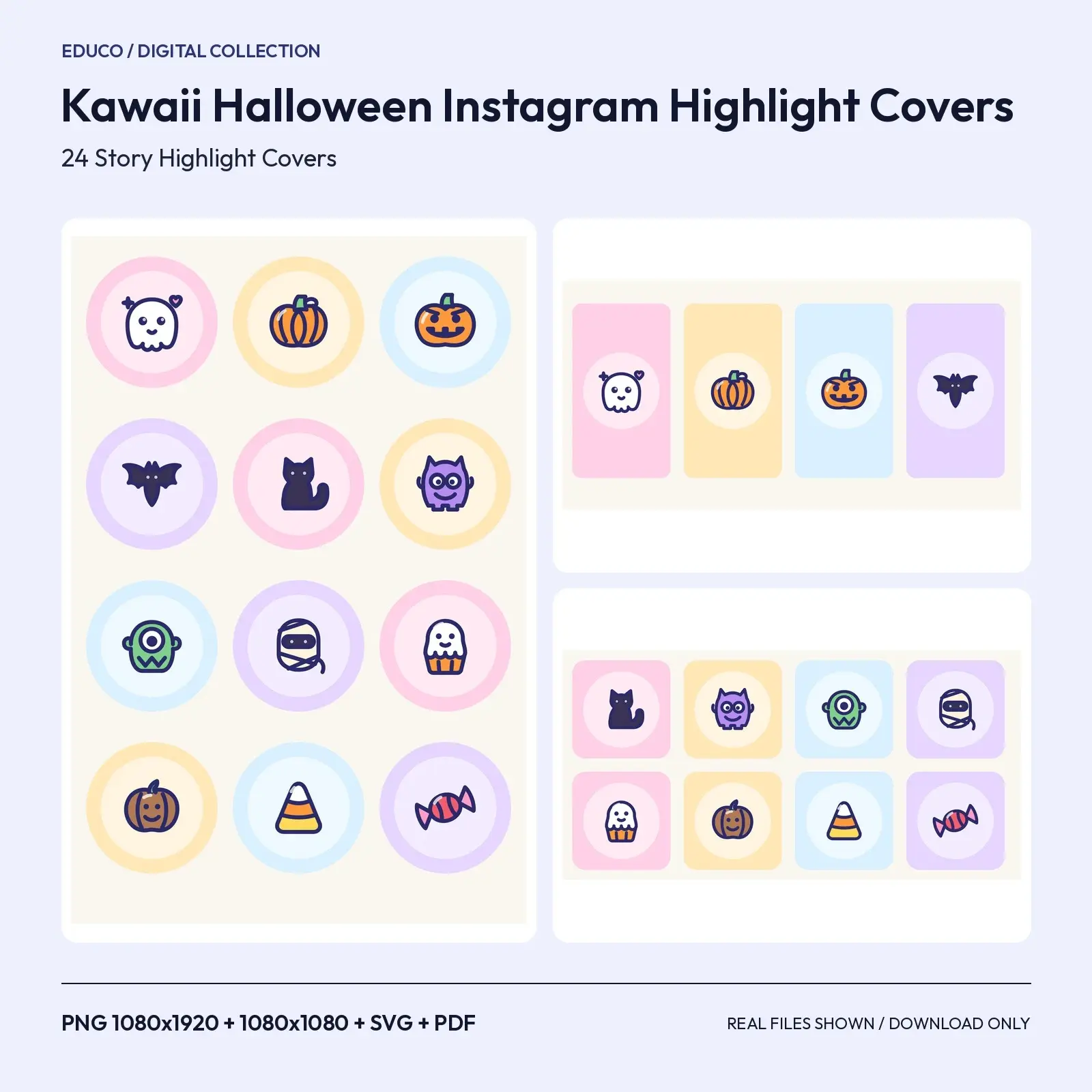 Kawaii Halloween Instagram Highlight Covers – 24 Cute Story Icons preview