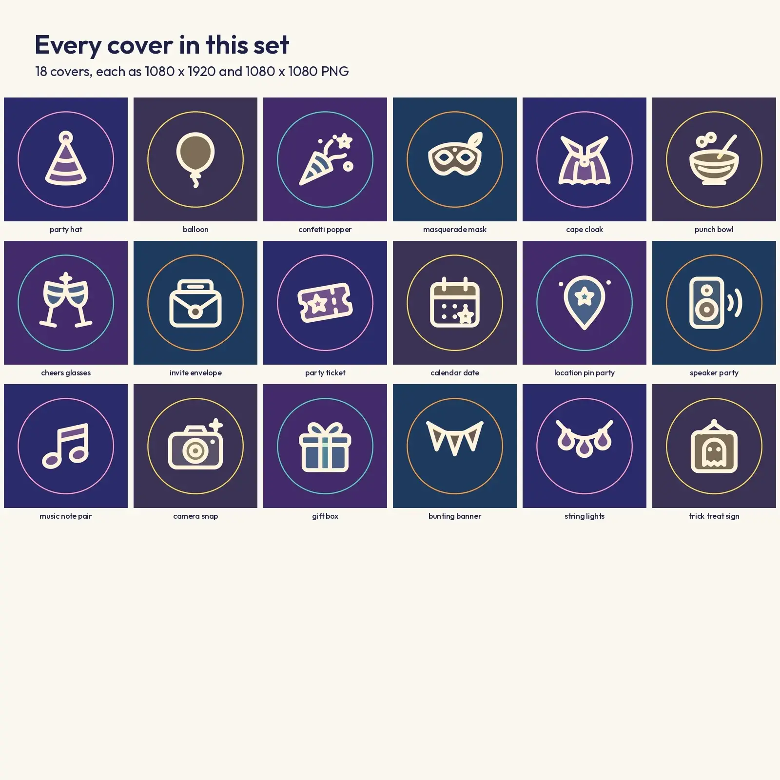 Spooky Party Planner Highlight Covers for Instagram – 18 Event Icons, preview 2 of 3