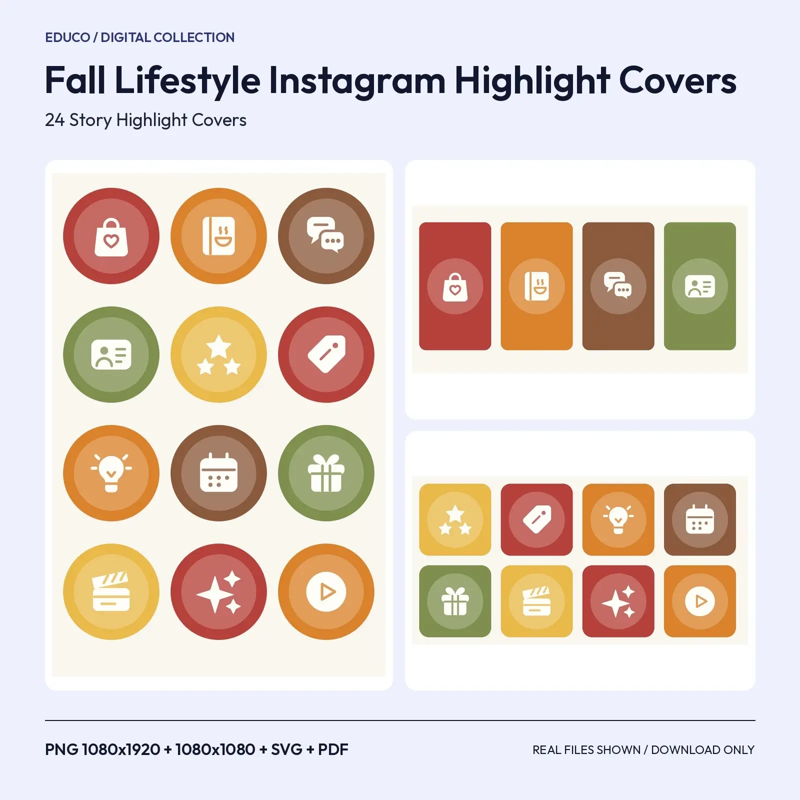 Fall Lifestyle Instagram Highlight Covers – 24 Cozy Autumn Story Icons preview