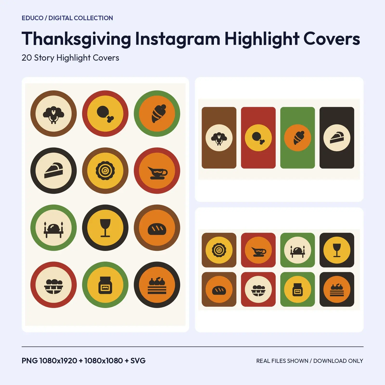 Thanksgiving Instagram Highlight Covers – 20 Harvest and Feast Story Icons preview