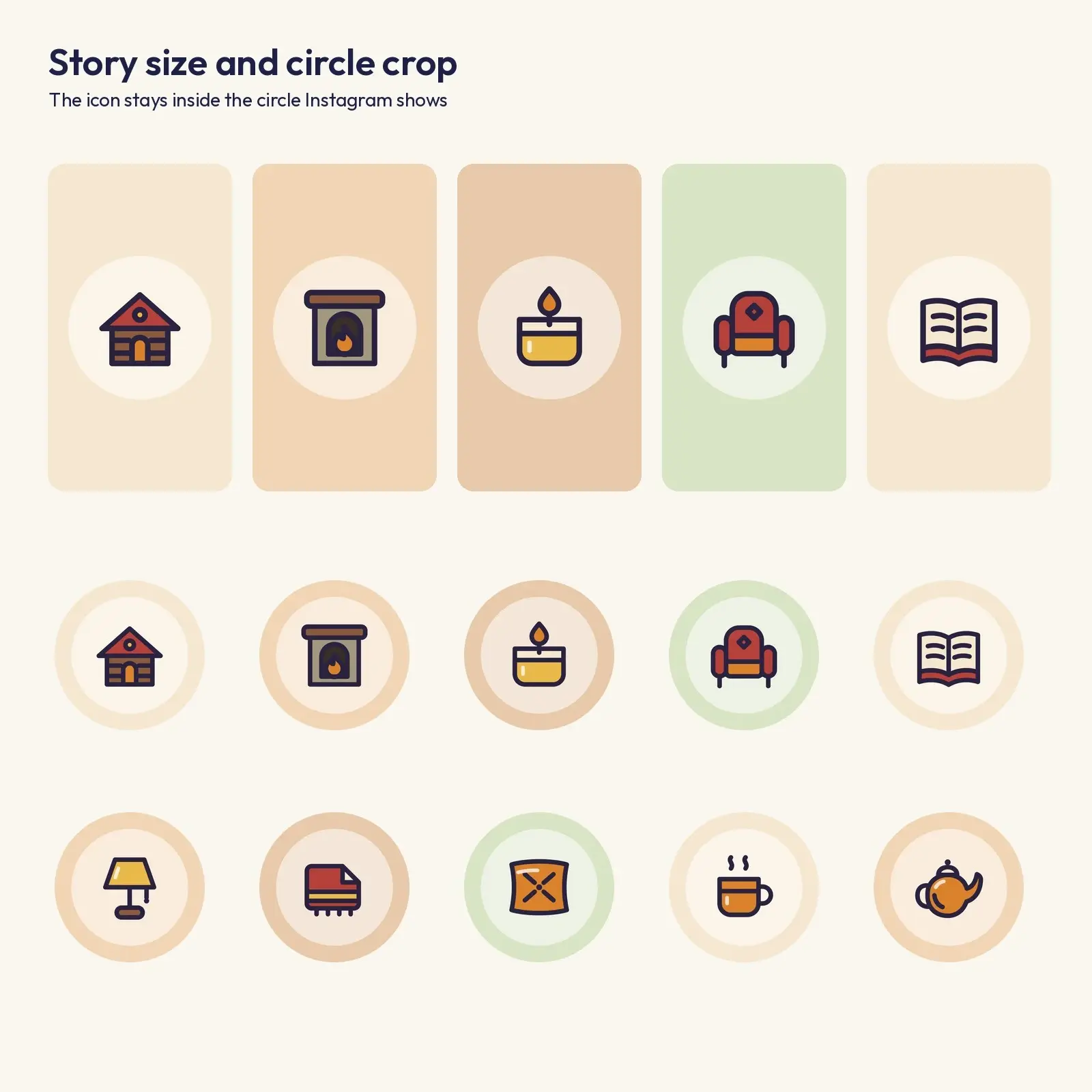 Cozy Home Instagram Highlight Covers – 18 Autumn Hearth and Hygge Icons, preview 3 of 3