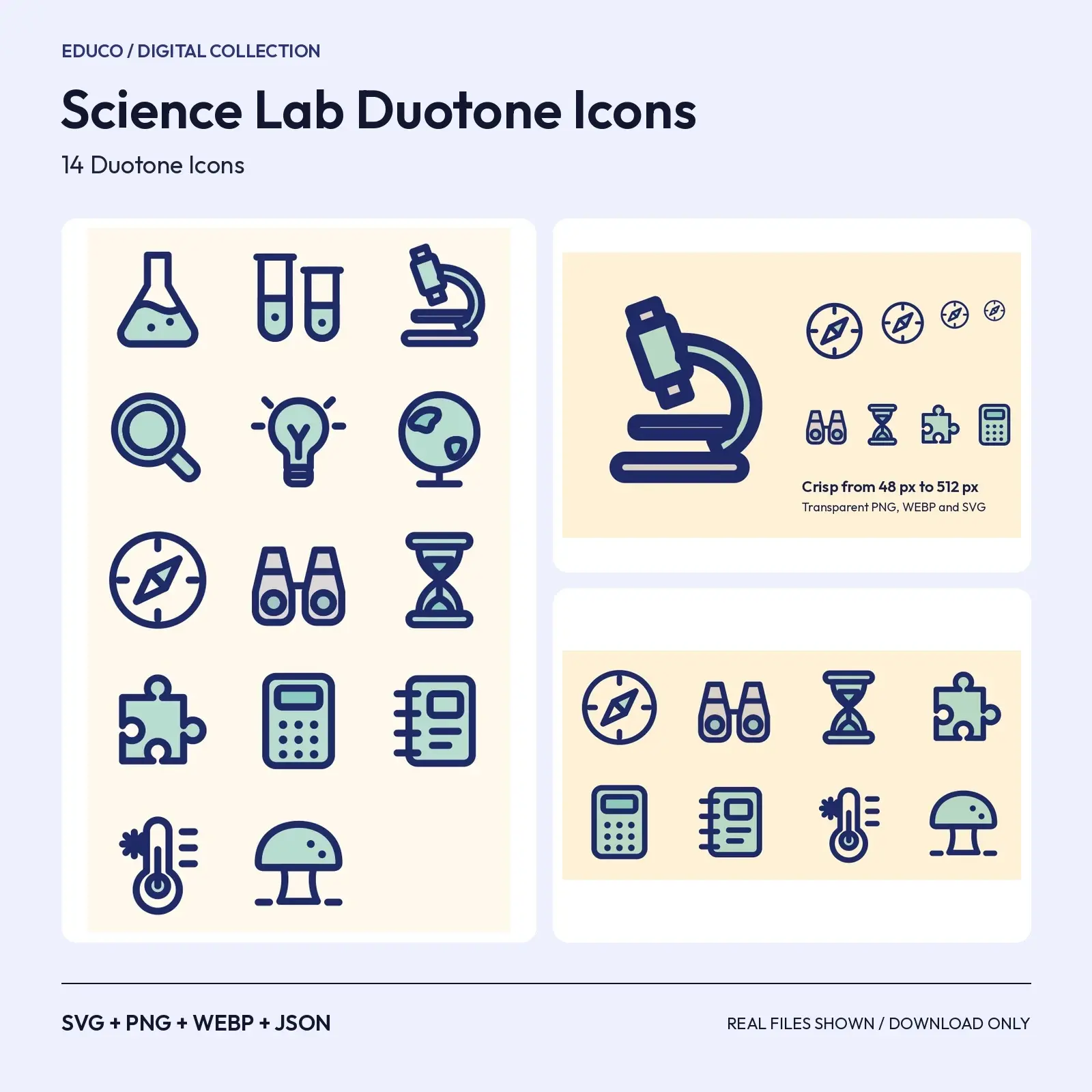 Science Lab Duotone Icons – 14 Experiment and Discovery SVG Icons preview