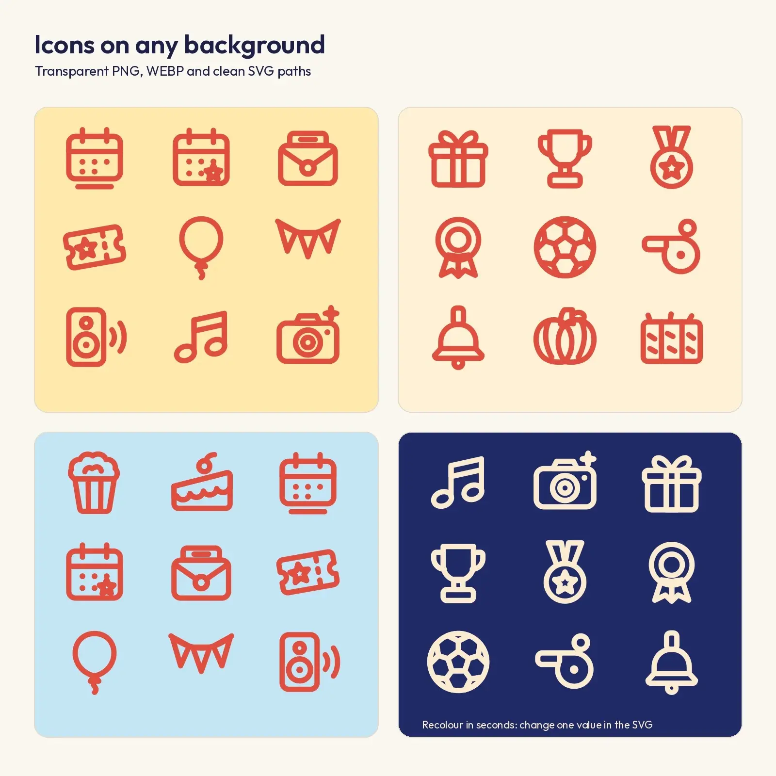 Fall Festival and School Events Line Icons – 20 Rounded SVG Icons, preview 3 of 3
