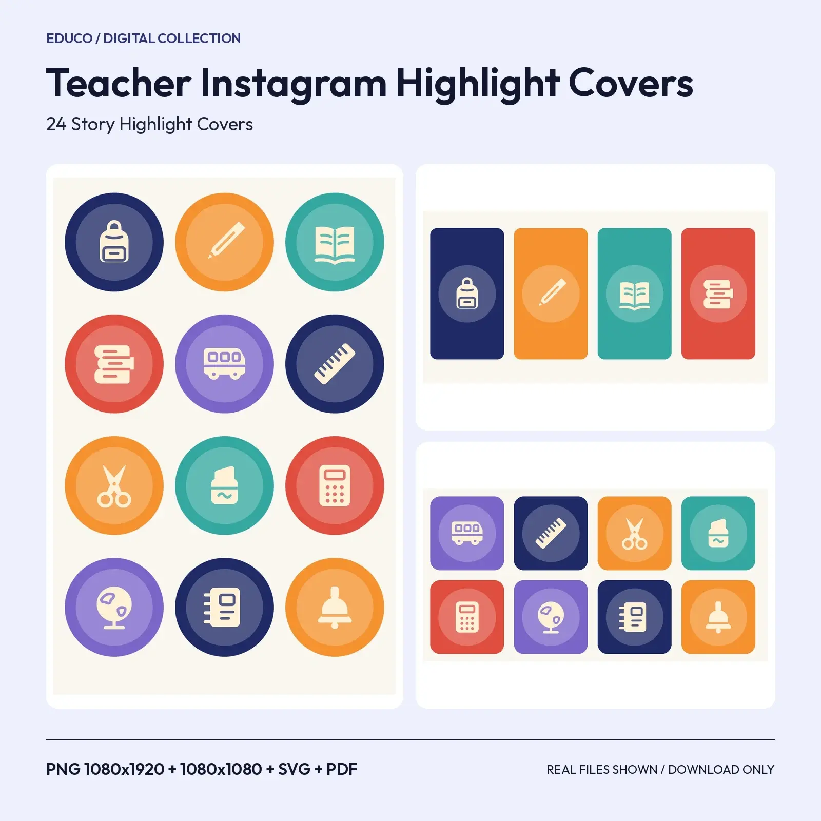 Teacher Instagram Highlight Covers – 24 Classroom and Learning Story Icons preview