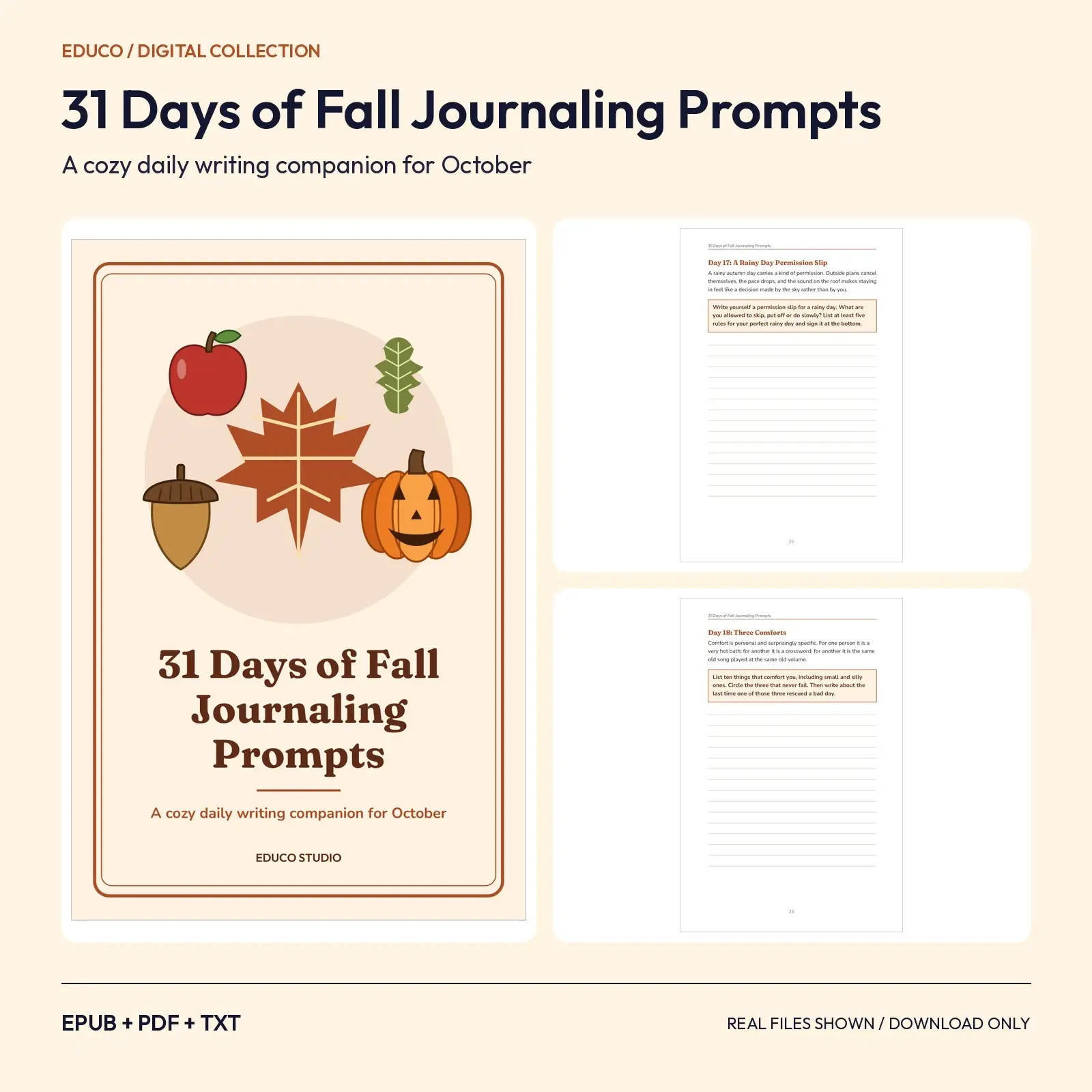 31 Days of Fall Journaling Prompts preview