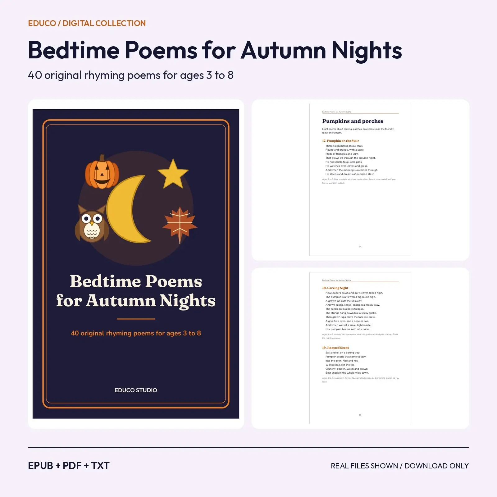Bedtime Poems for Autumn Nights: 40 Original Rhyming Poems for Ages 3 to 8 preview