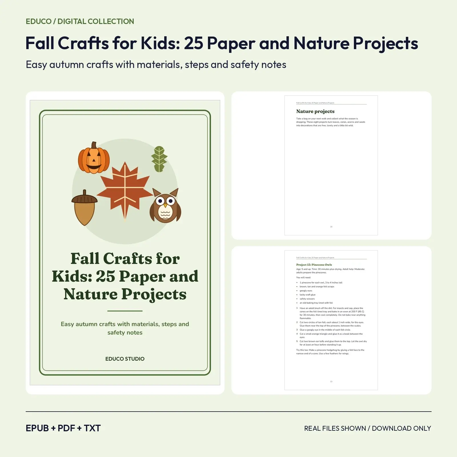Fall Crafts for Kids: 25 Paper and Nature Projects preview